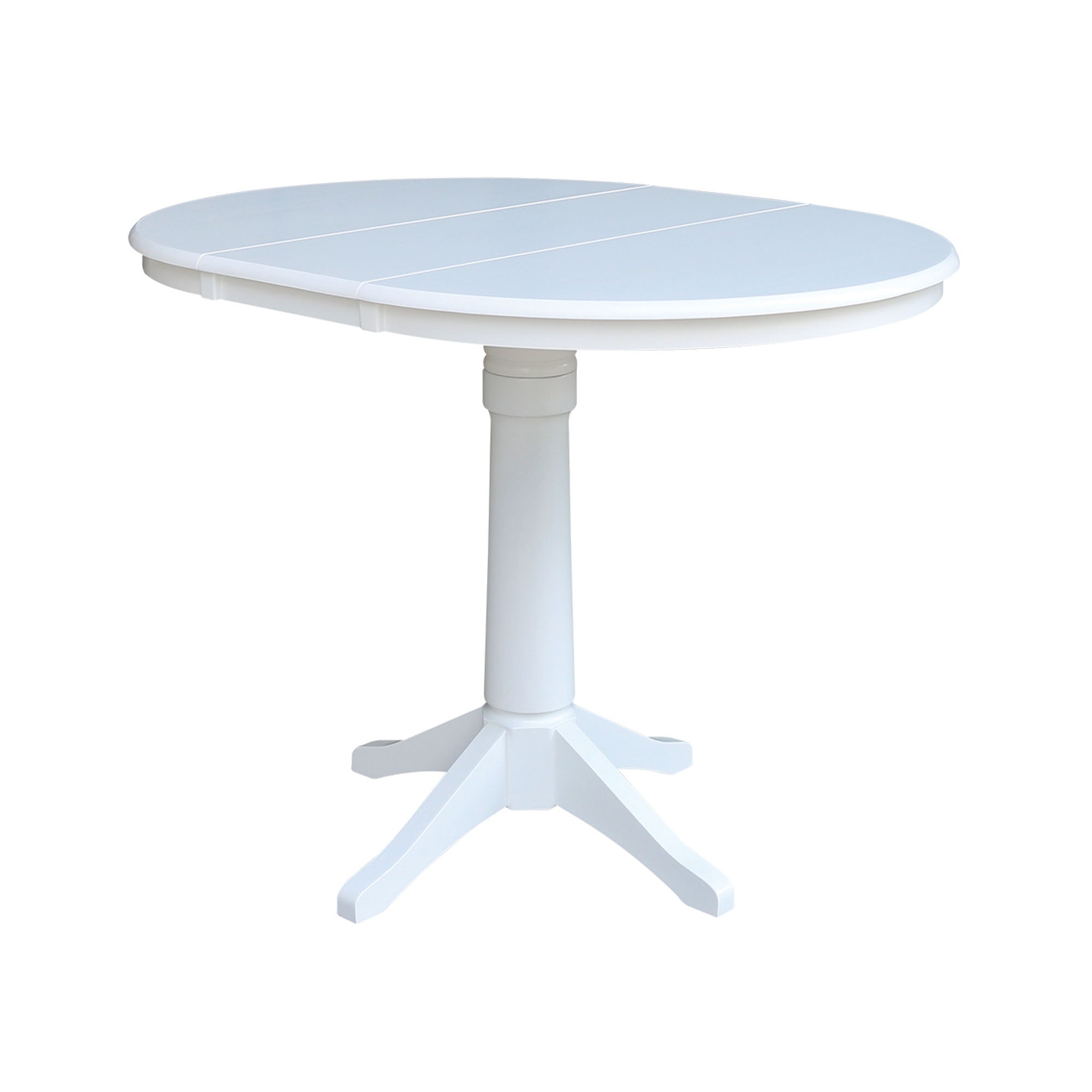 John Thomas Round Extension Table in Pure White T08-36RX/_T08-27B/T08-6B