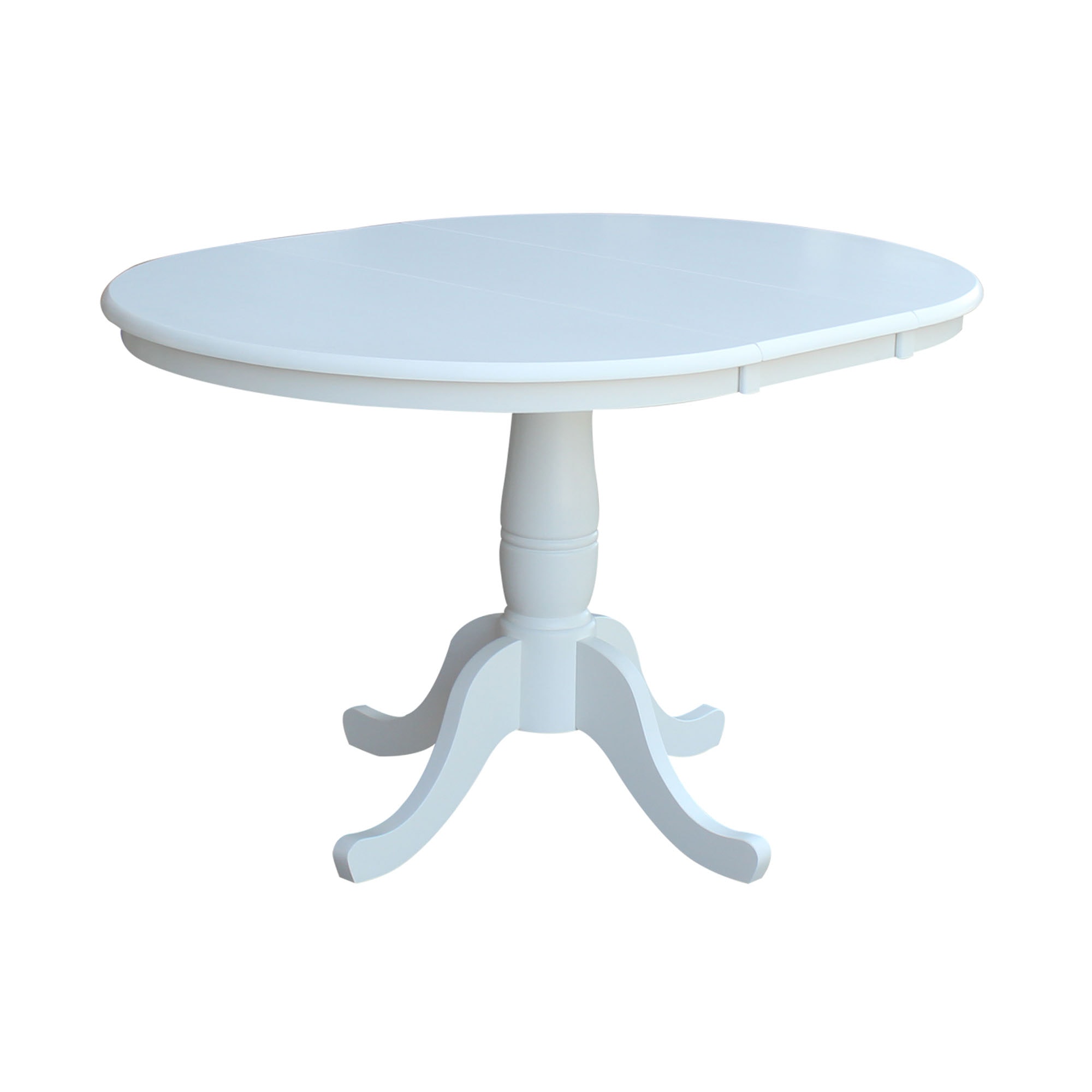 John Thomas Round Extension Table in Pure White T08-36RXT/T08-30B