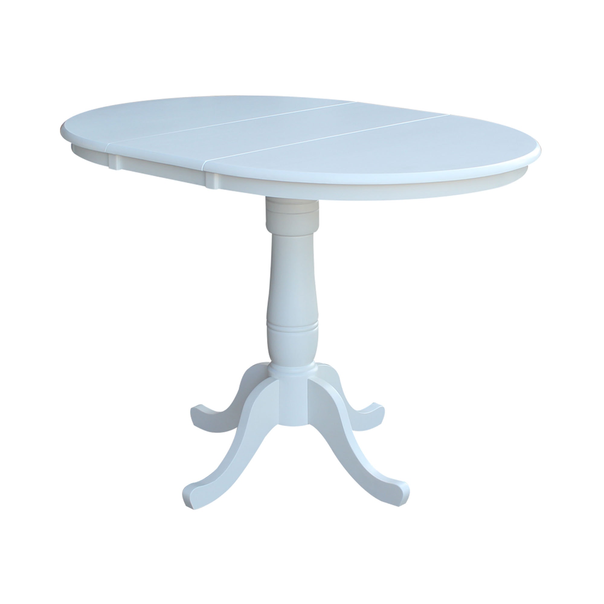 John Thomas Round Extension Table in Pure White T08-36RXT/T08-30B/T08-6B