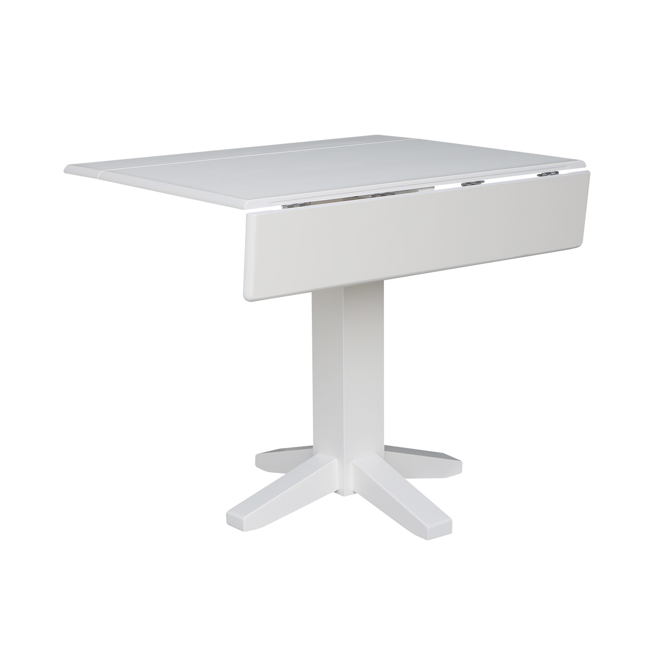 John Thomas Square Dropleaf Pedestal Table in Pure White T08-36SDP