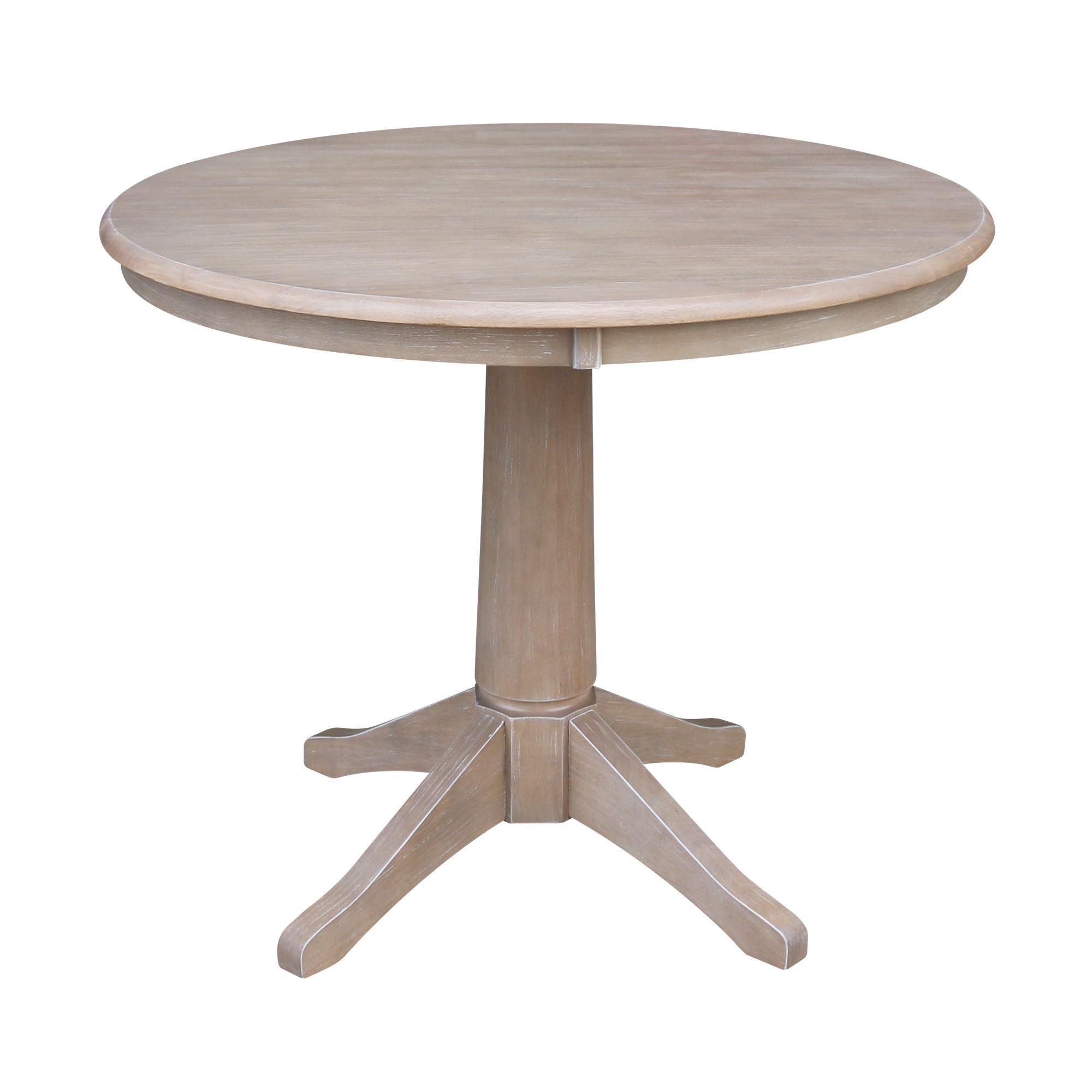 John Thomas 36" Pedestal Table in Taupe Gray T09-36RT/T09-27B