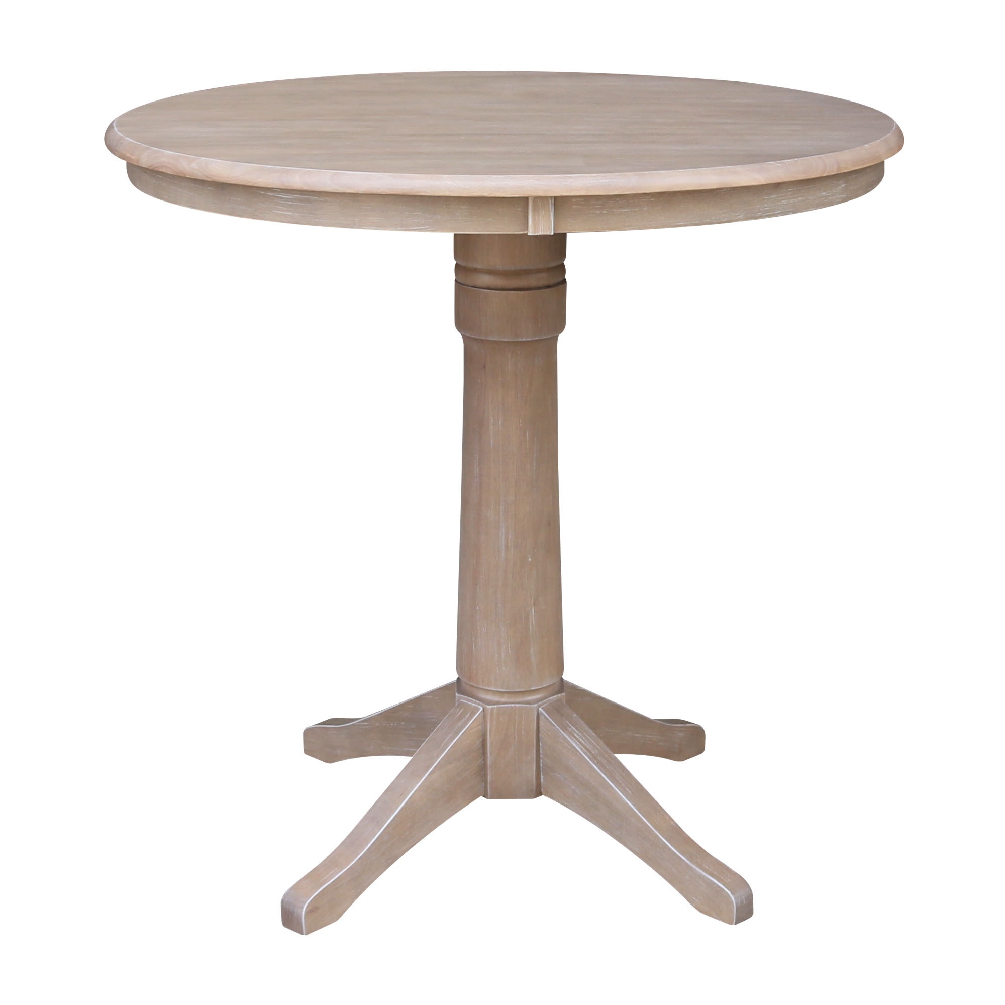 John Thomas 36" Pedestal Table in Taupe Gray T09-36RT/T09-27B/T09-6B