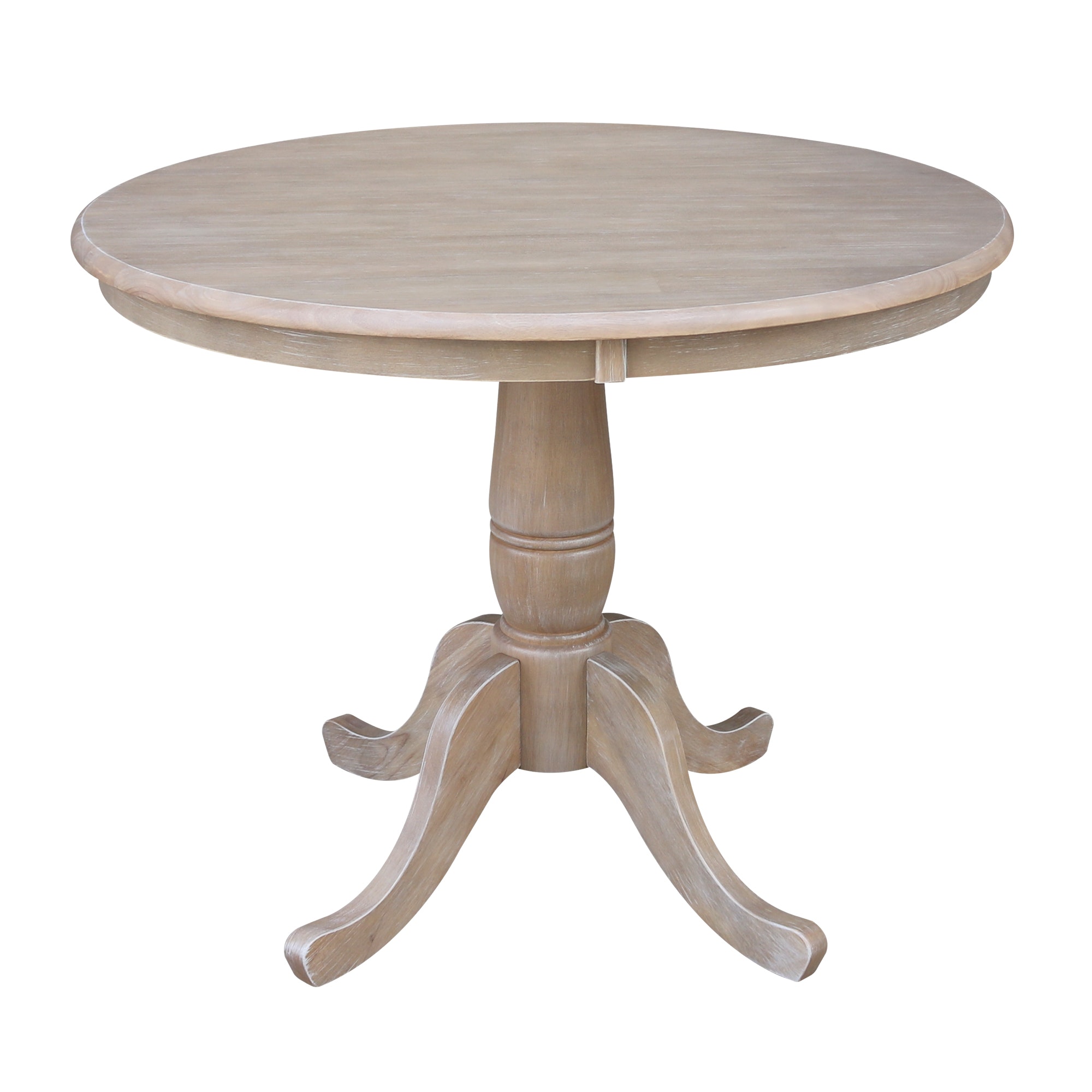 John Thomas 36" Pedestal Table in Taupe Gray T09-36RT/T09-30B