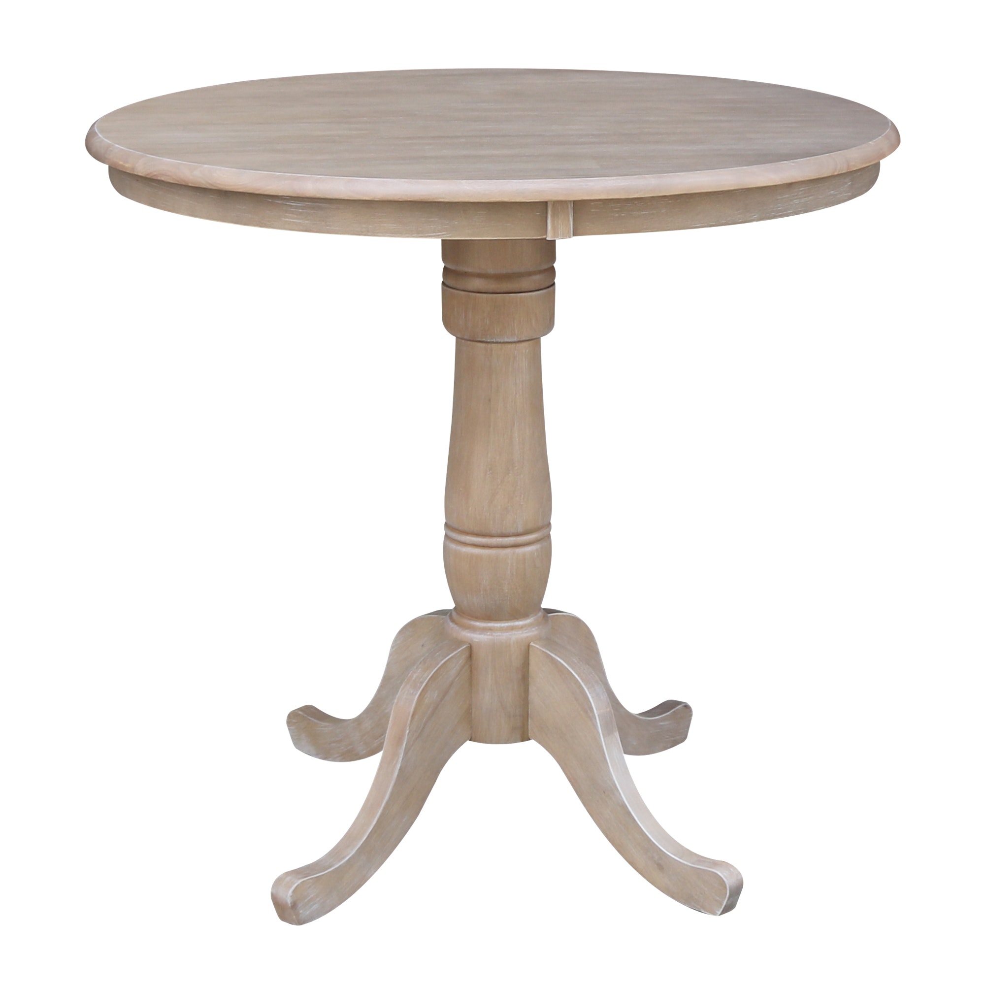 John Thomas 36" Pedestal Table in Taupe Gray T09-36RT/T09-30B/T09-6B