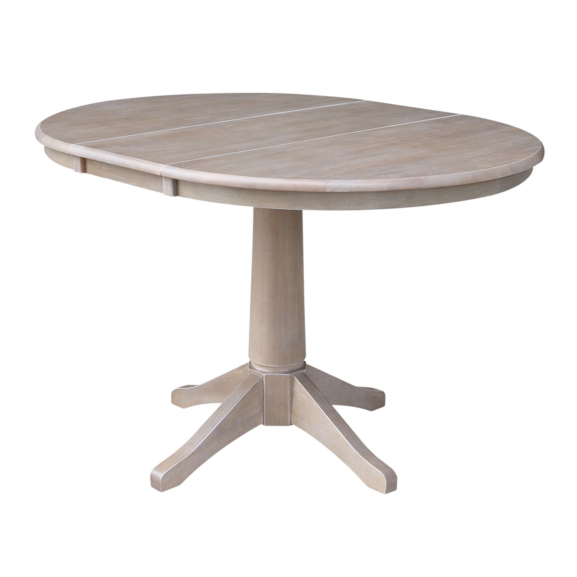 John Thomas Round Extension Table in Taupe Gray T09-36RXT/T09-27B