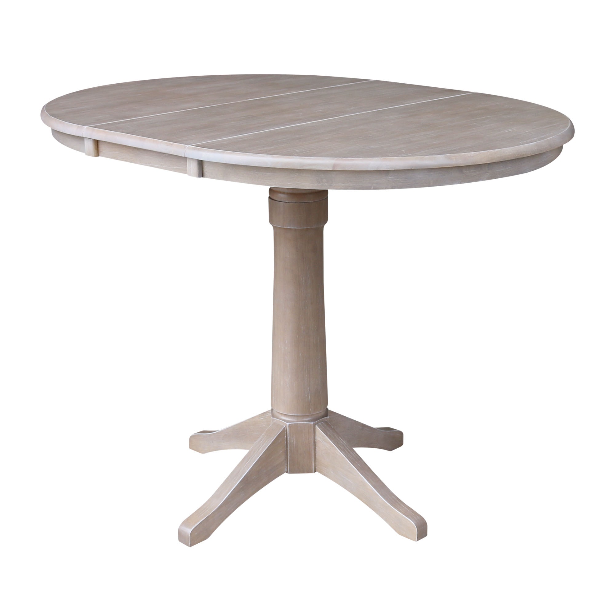 John Thomas Round Extension Table in Taupe Gray T09-36RXT/T09-27B/T09-6B