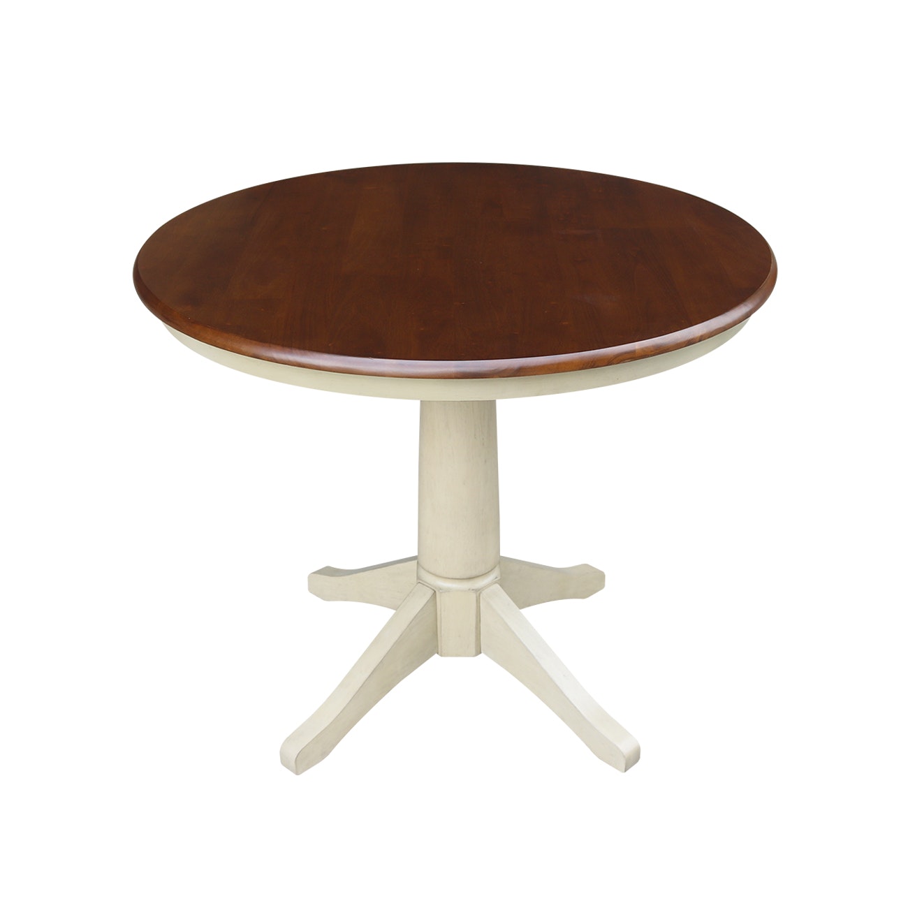 John Thomas 36" Pedestal Table in Espresso / Almond T12-36RT/T121-27B