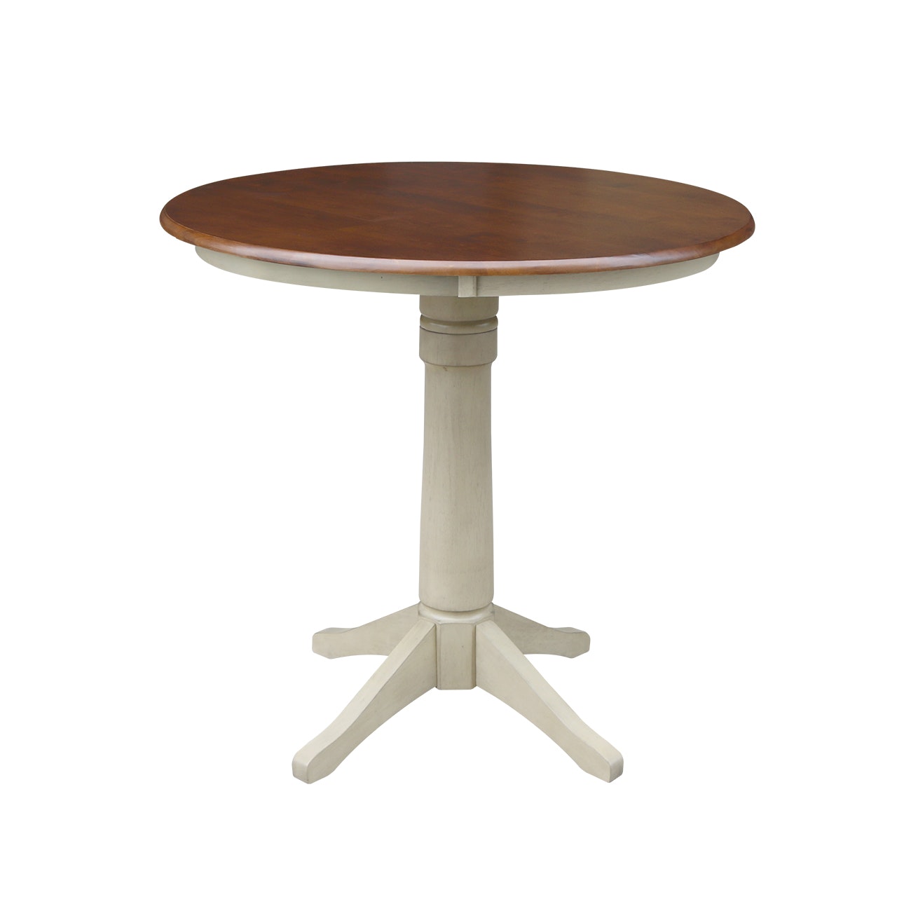 John Thomas 36" Pedestal Table in Espresso / Almond T12-36RT/T121-27B/T121-6B