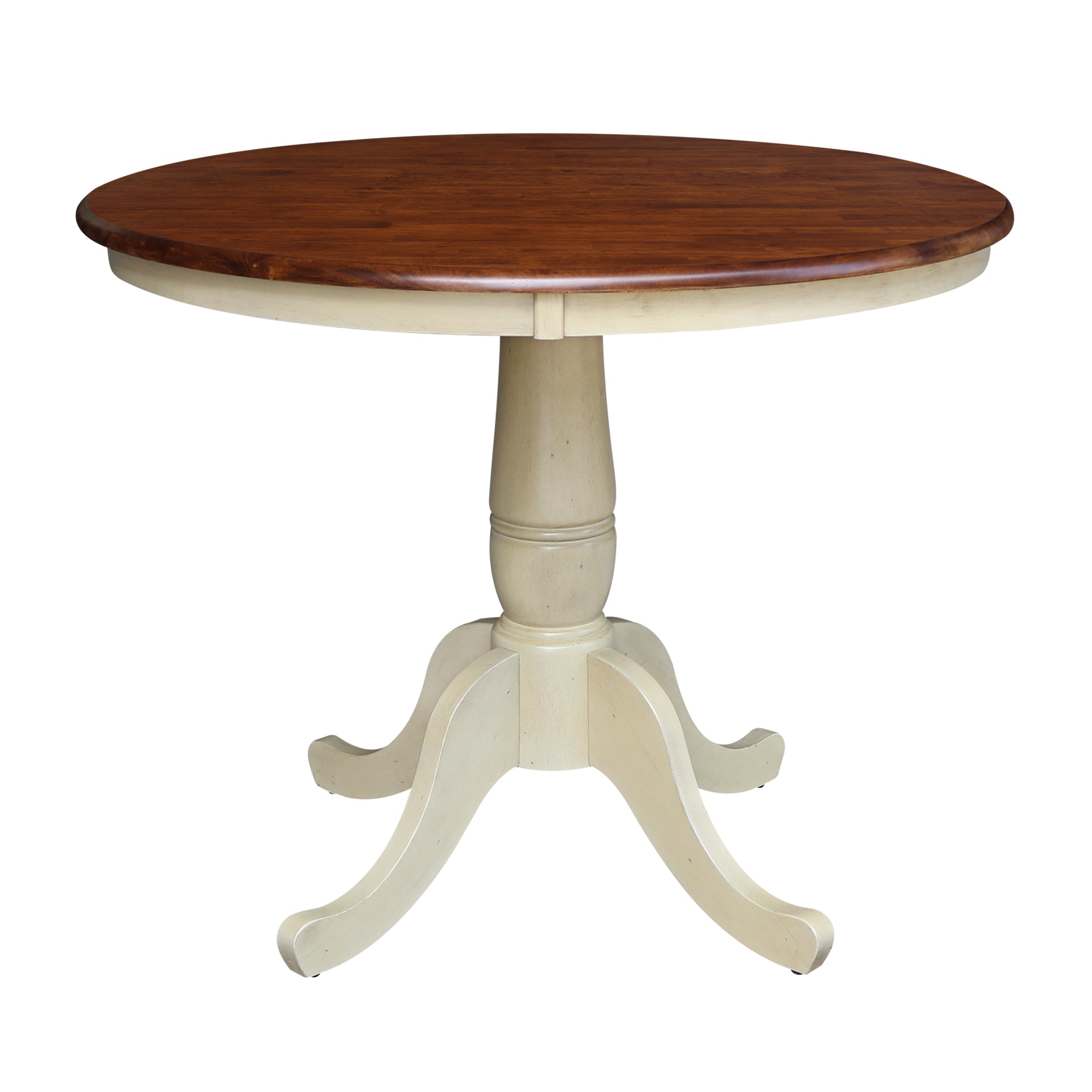 John Thomas 36" Pedestal Table in Espresso / Almond T12-36RT/T121-30B