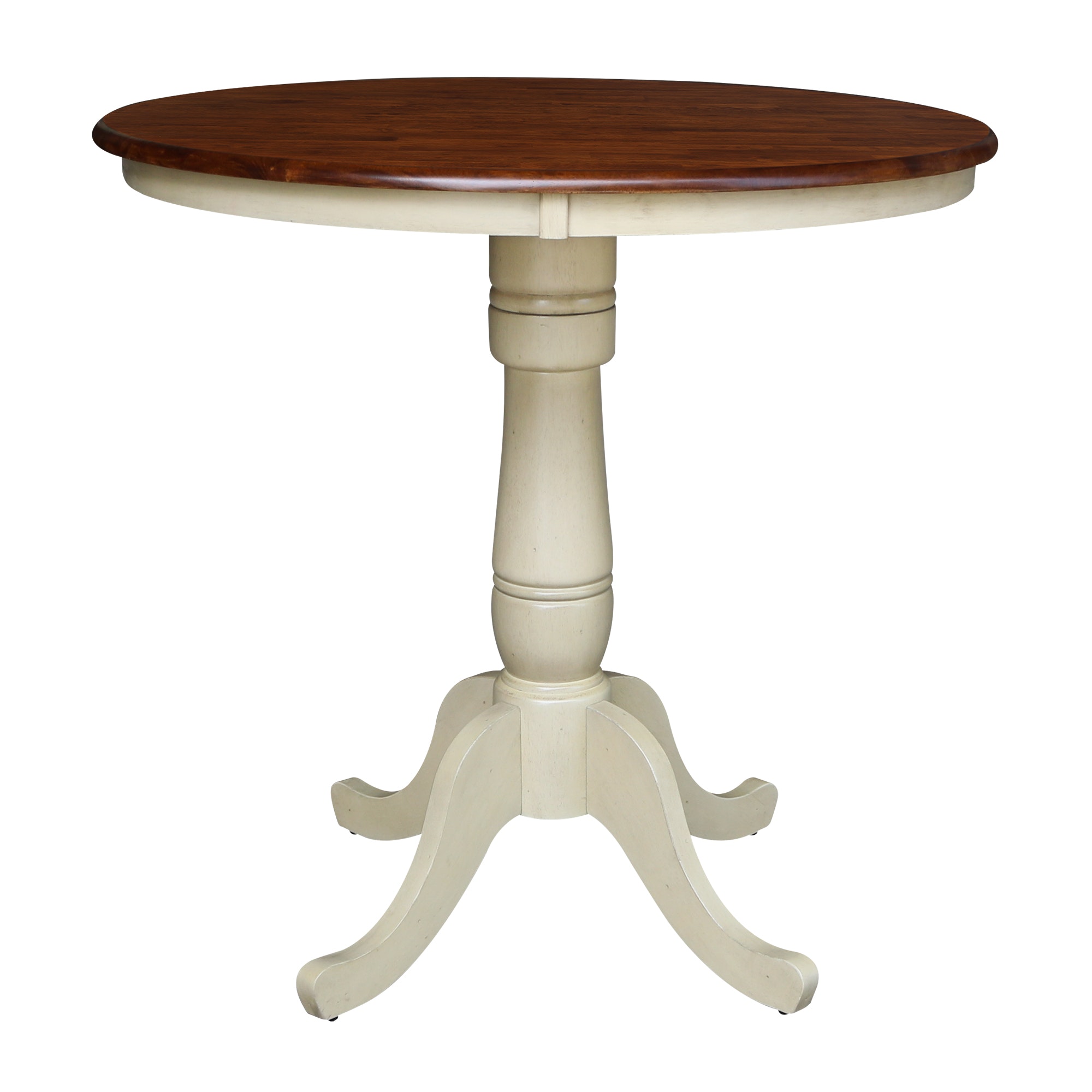 John Thomas 36" Pedestal Table in Espresso / Almond T12-36RT/T121-30B/T121-6B