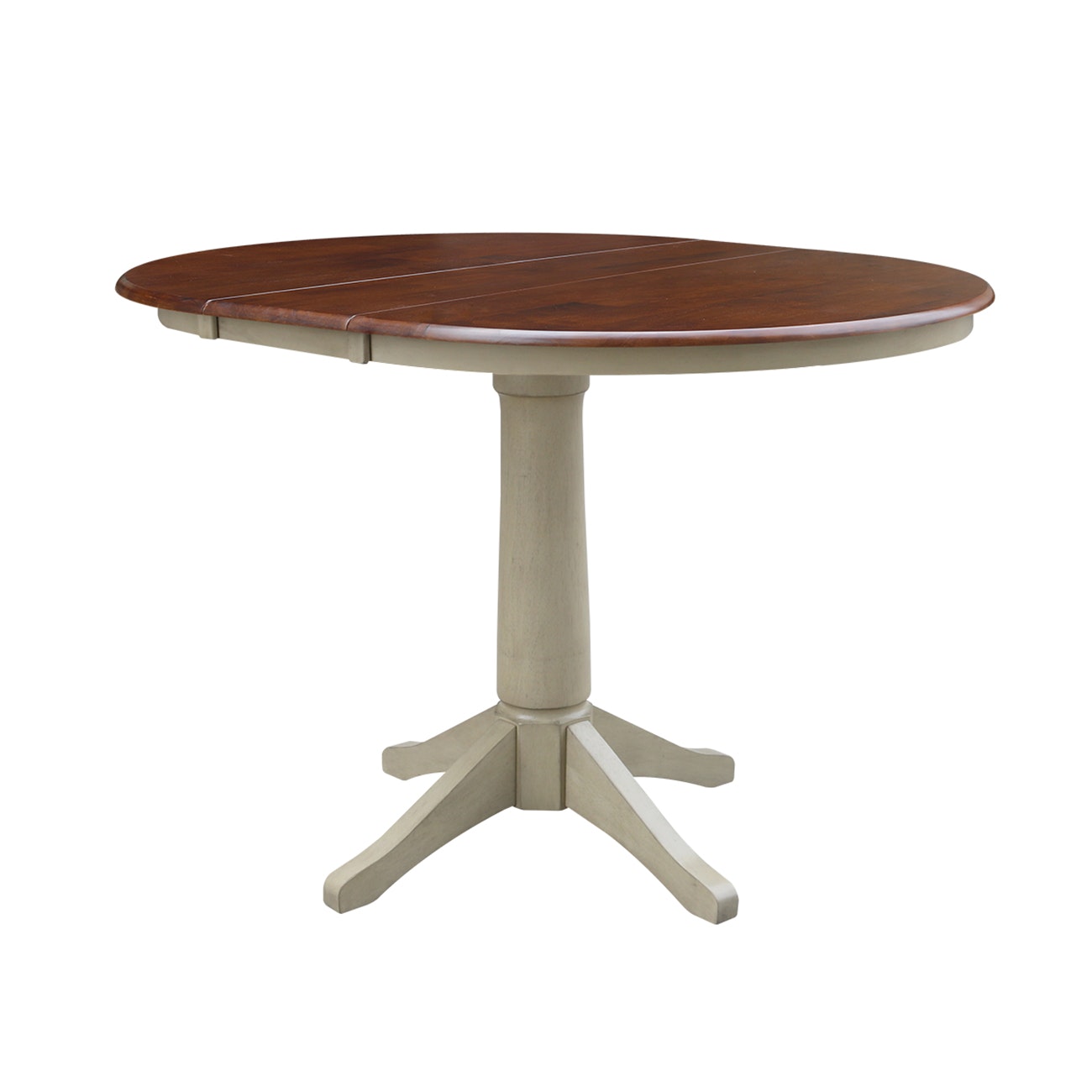 John Thomas Round Extension Table in espresso/Almond T12-36RXT/T121-27B