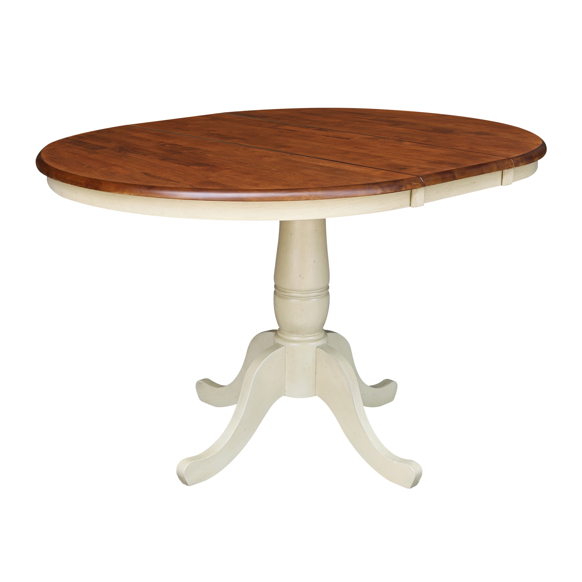 John Thomas Round Extension Table in espresso/Almond T12-36RXT/T121-30B