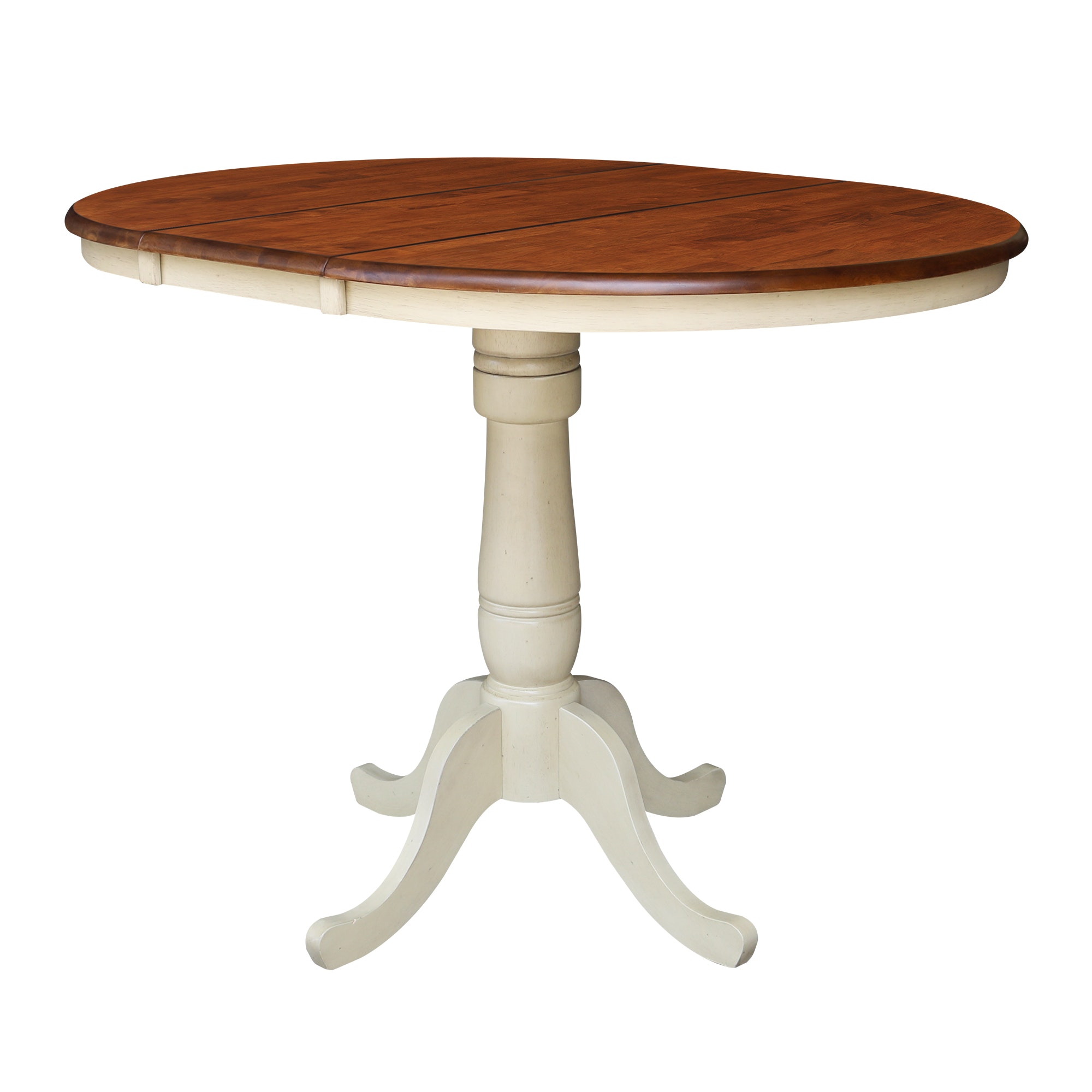 John Thomas Round Extension Table in espresso/Almond T12-36RXT/T121-30B/T121-6B