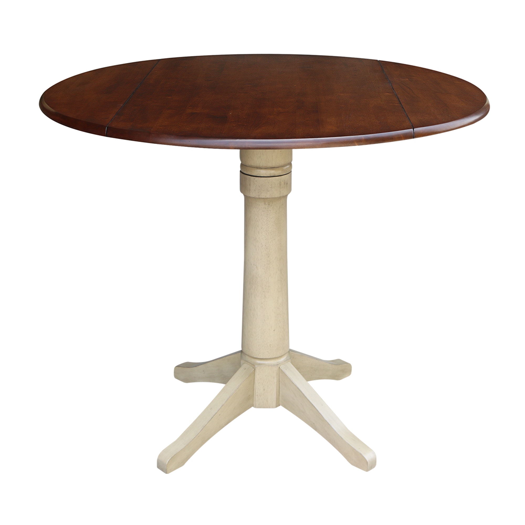 John Thomas Round Dropleaf Pedestal Table in Espresso / Almond T12-42DPT_T121-27B_T121-6B