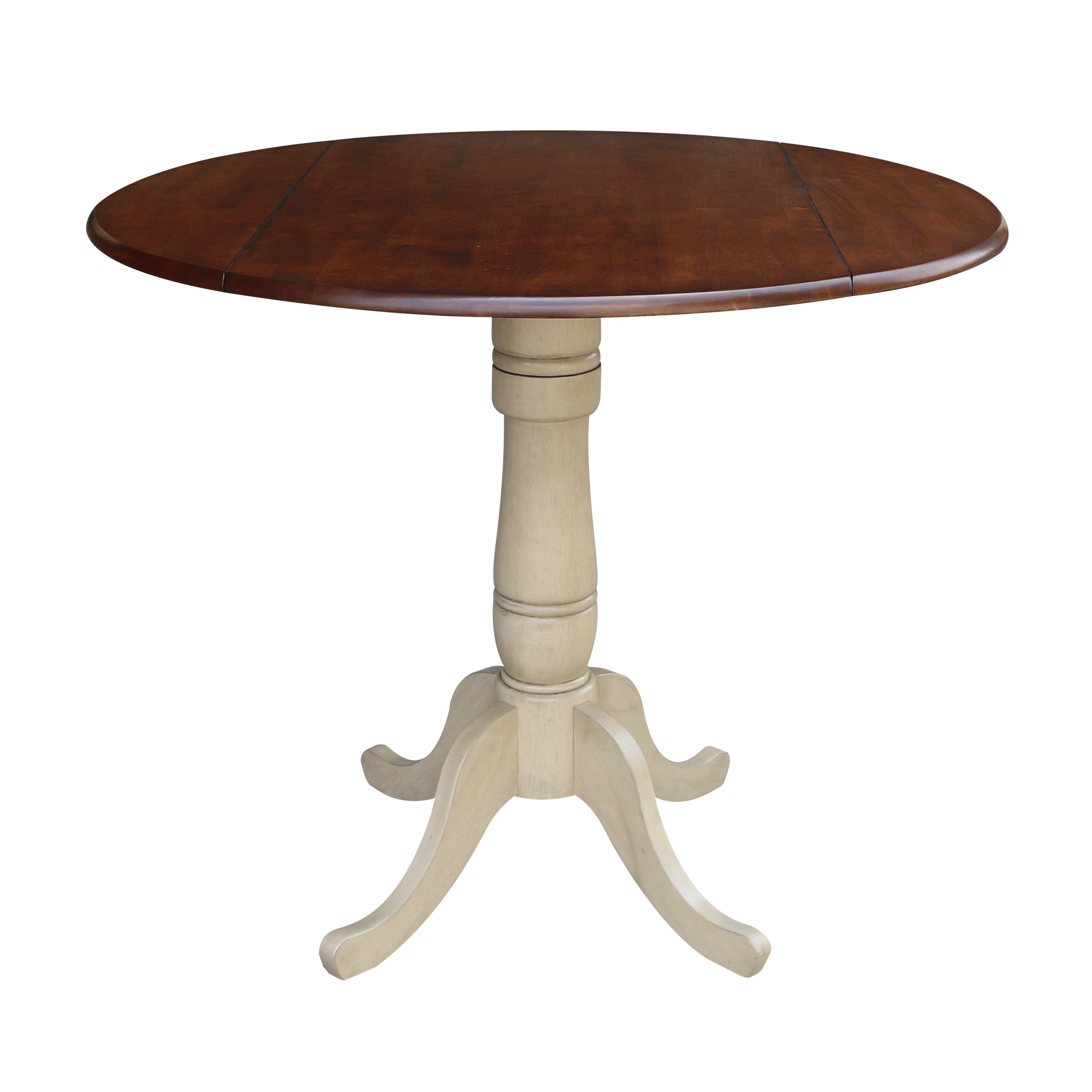 John Thomas Round Dropleaf Pedestal Table in Espresso / Almond T12-42DPT/T121-30B/T12-6B