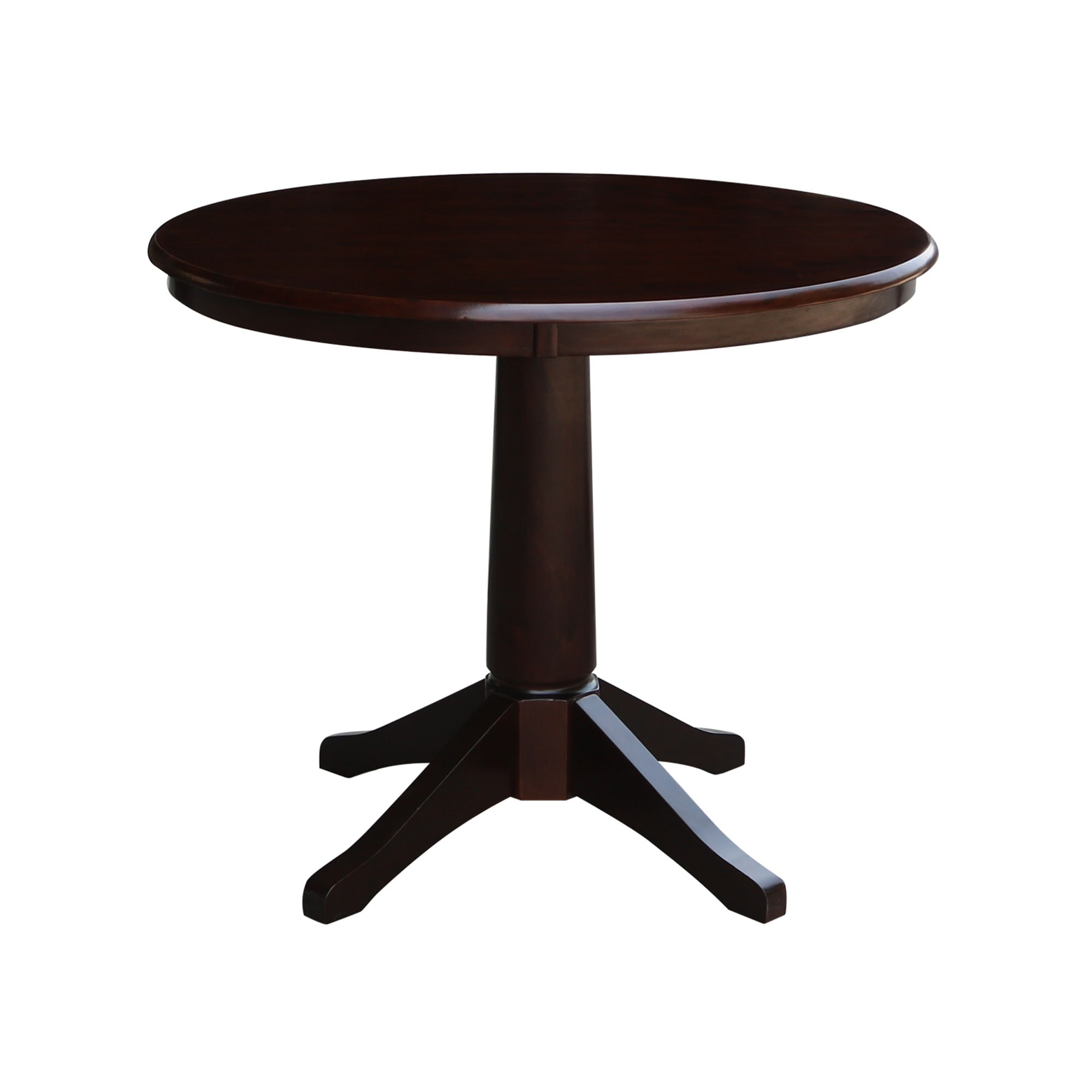 John Thomas 36" Pedestal Table in Rich Mocha T15-36RT/T15-27B