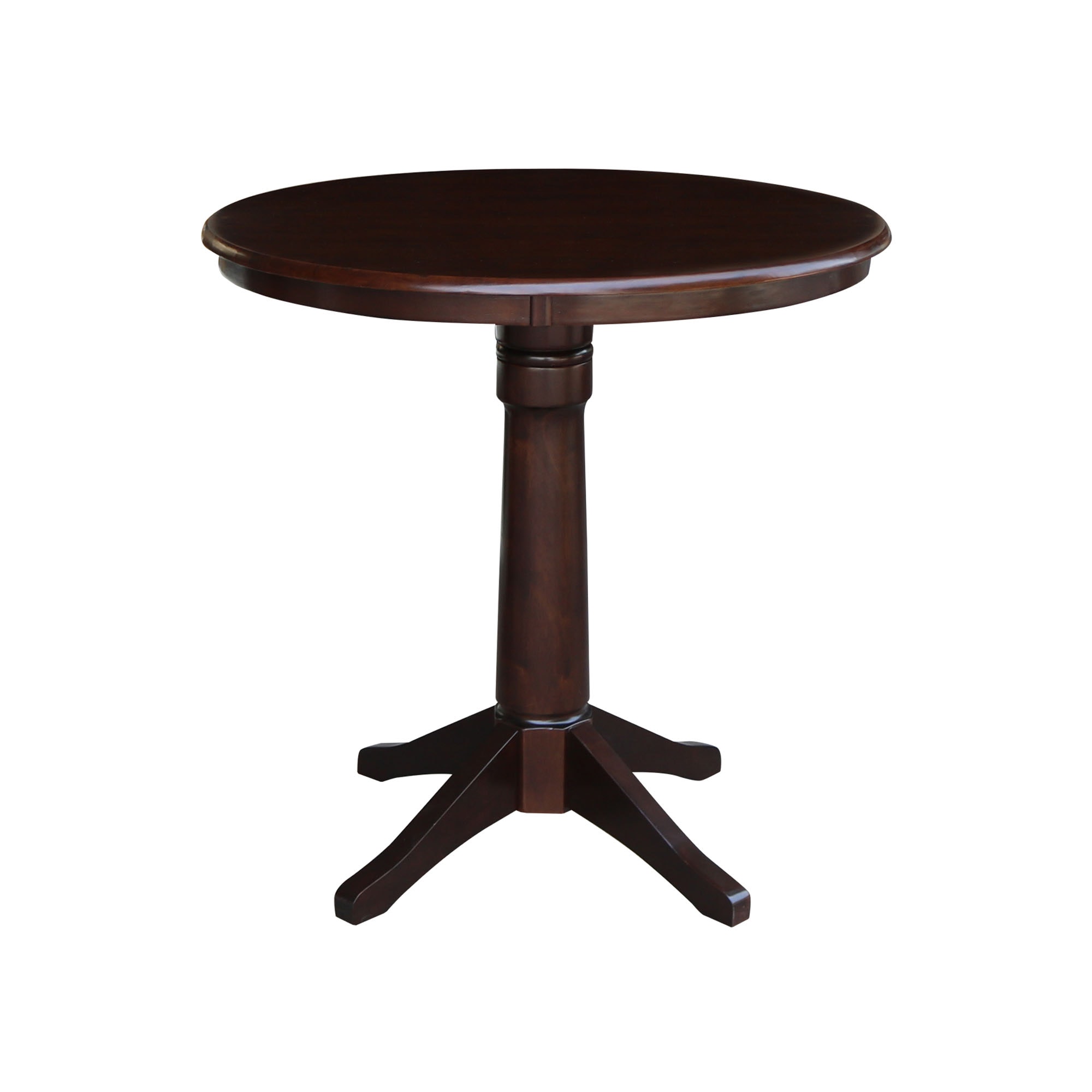 John Thomas 36" Pedestal Table in Rich Mocha T15-36RT_T15-27B_T15-6B