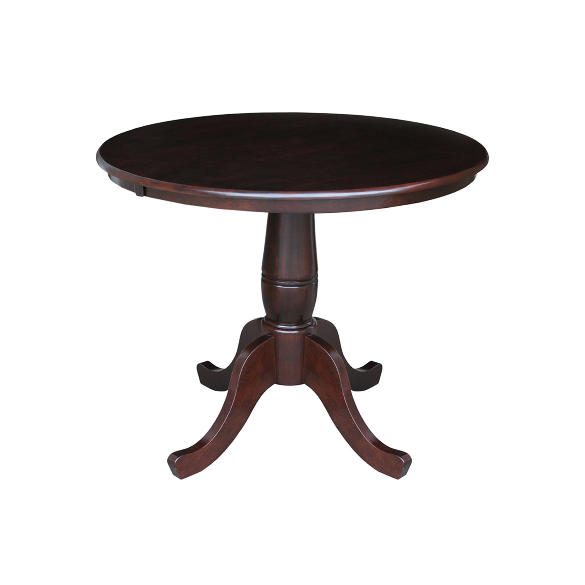 John Thomas 36" Pedestal Table in Rich Mocha T15-36RT/T15-30B