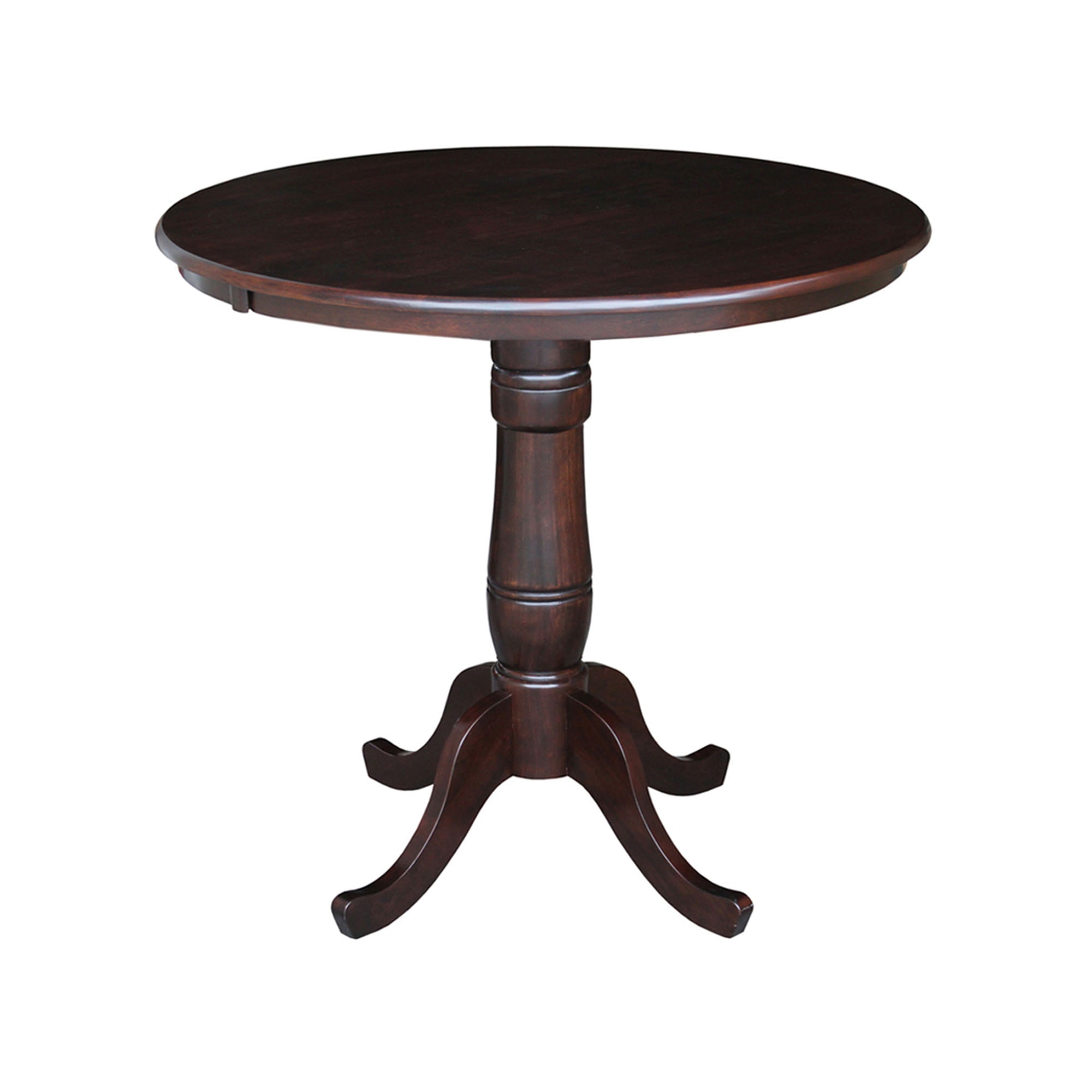 John Thomas 36" Pedestal Table in Rich Mocha T15-36RT/T15-30B/T15-6B