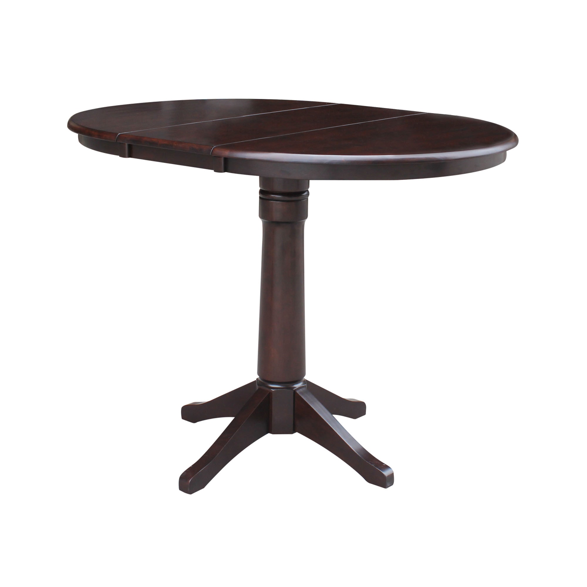 John Thomas Round Extension Table in Rich Mocha T15-36RXT/T15-27B/T15-6B