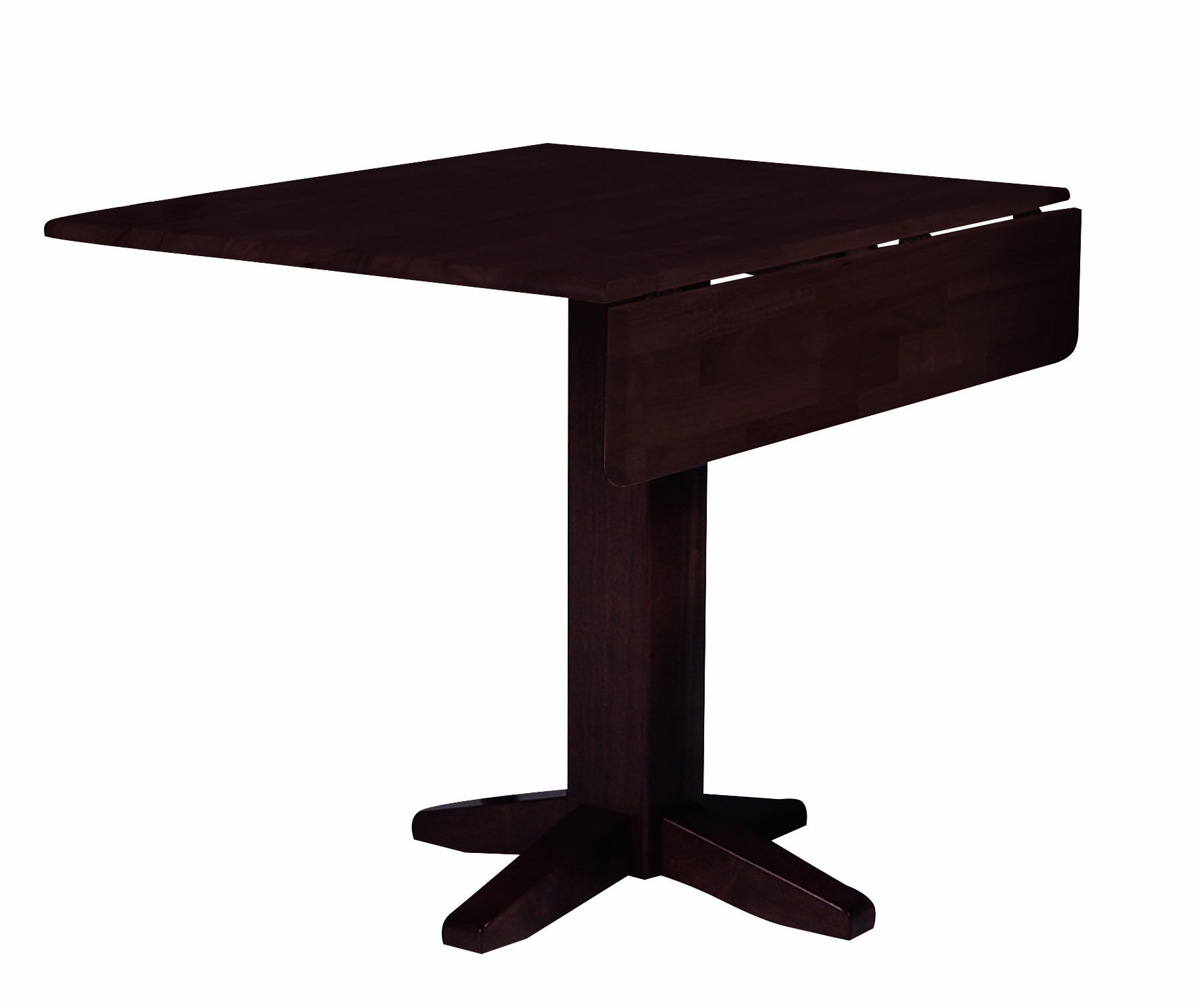 John Thomas Square Dropleaf Pedestal Table in Rich Mocha T15-36SDP