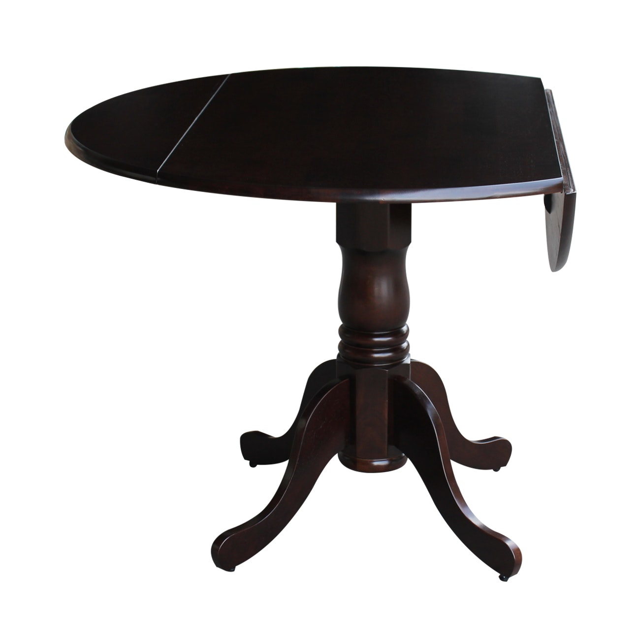 John Thomas Round Dropleaf Pedestal Table in Rich Mocha T15-42DP