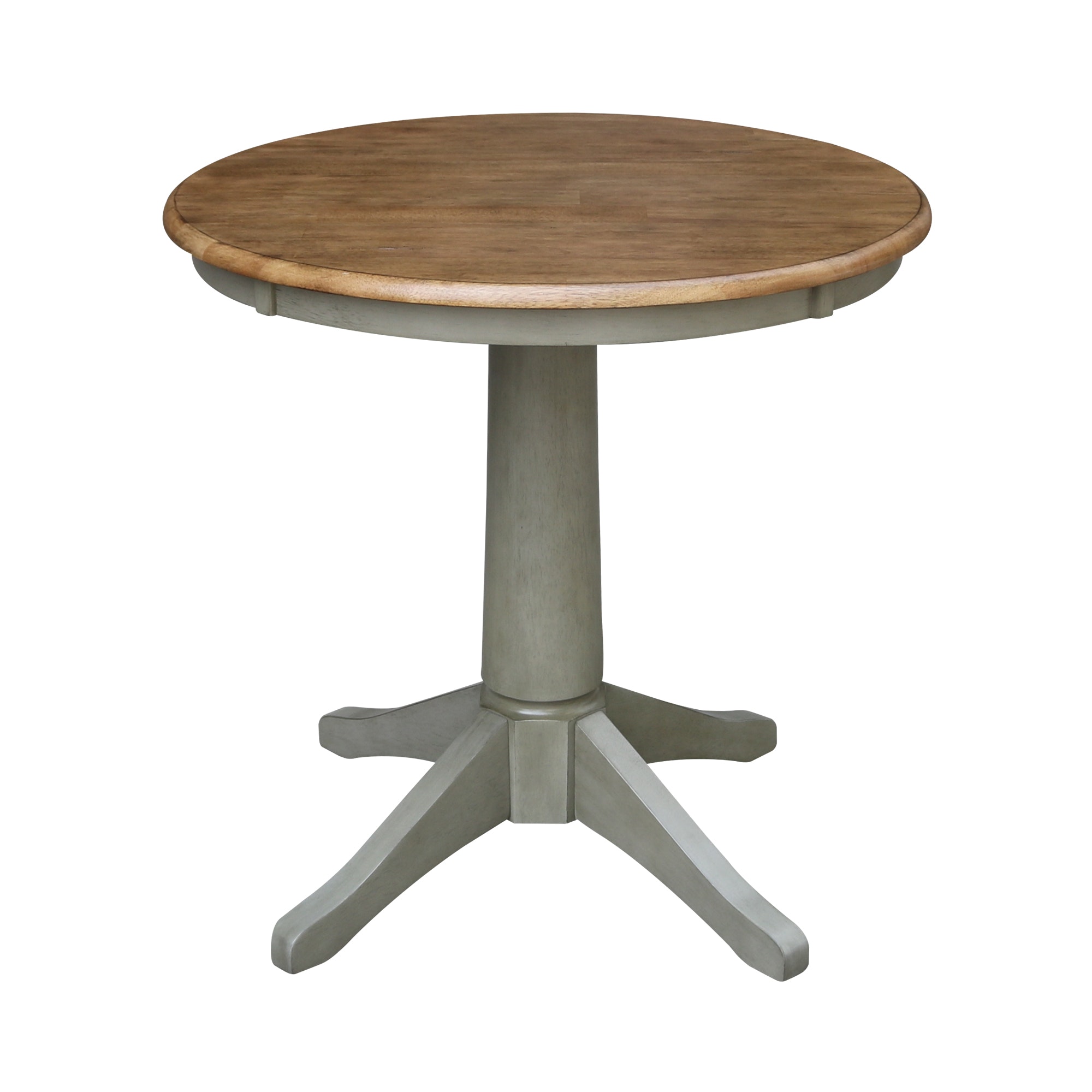 John Thomas 30" Pedestal Table in Hickory/Stone T41-30RT/T141-27B