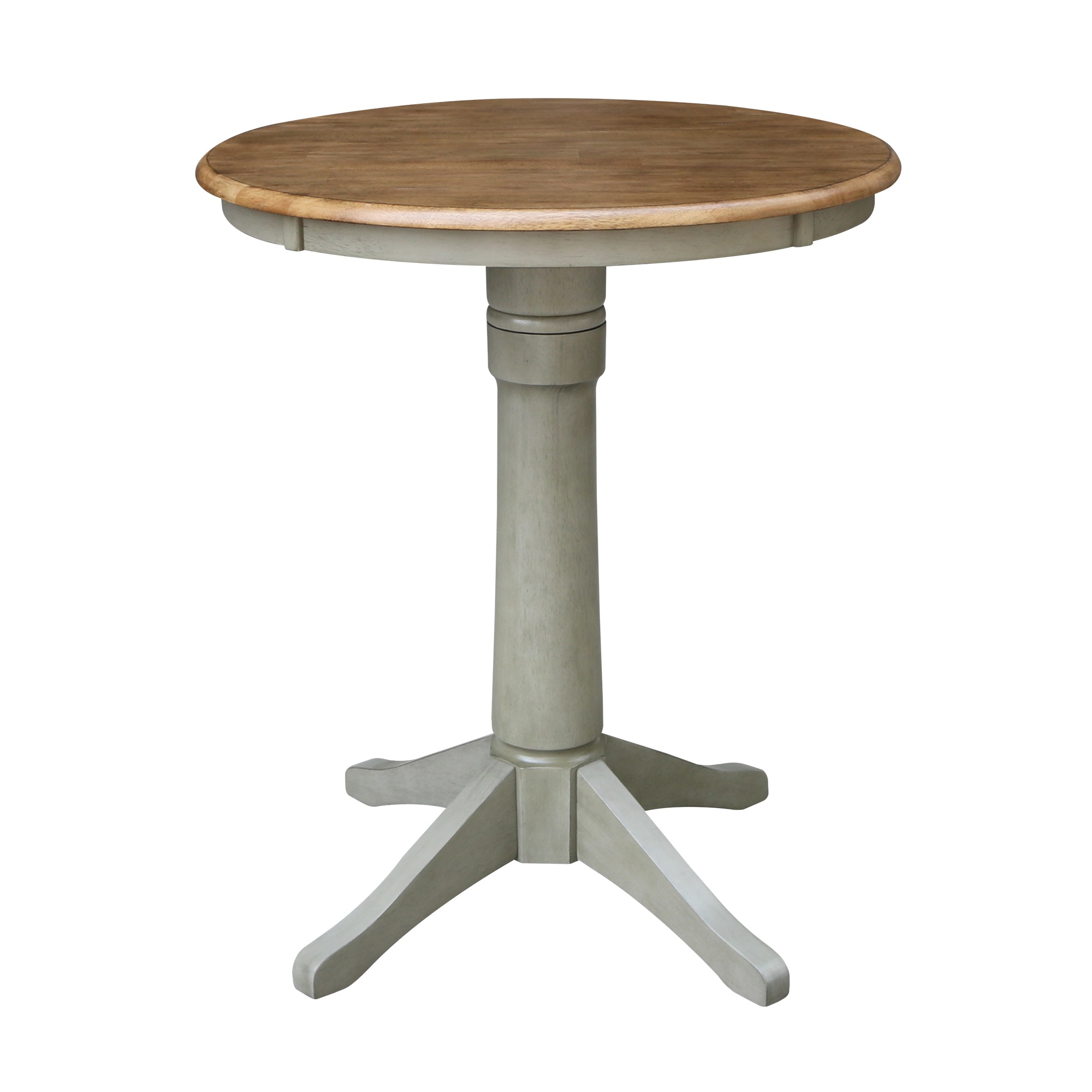 John Thomas 30" Pedestal Table in Hickory/Stone T41-30RT/T141-27B/T141-6B