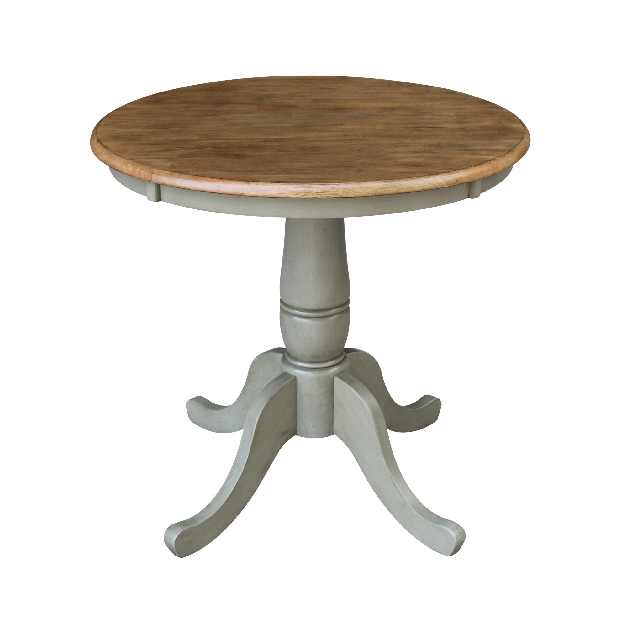 John Thomas 30" Pedestal Table in Hickory/Stone T41-30RT/T141-30B