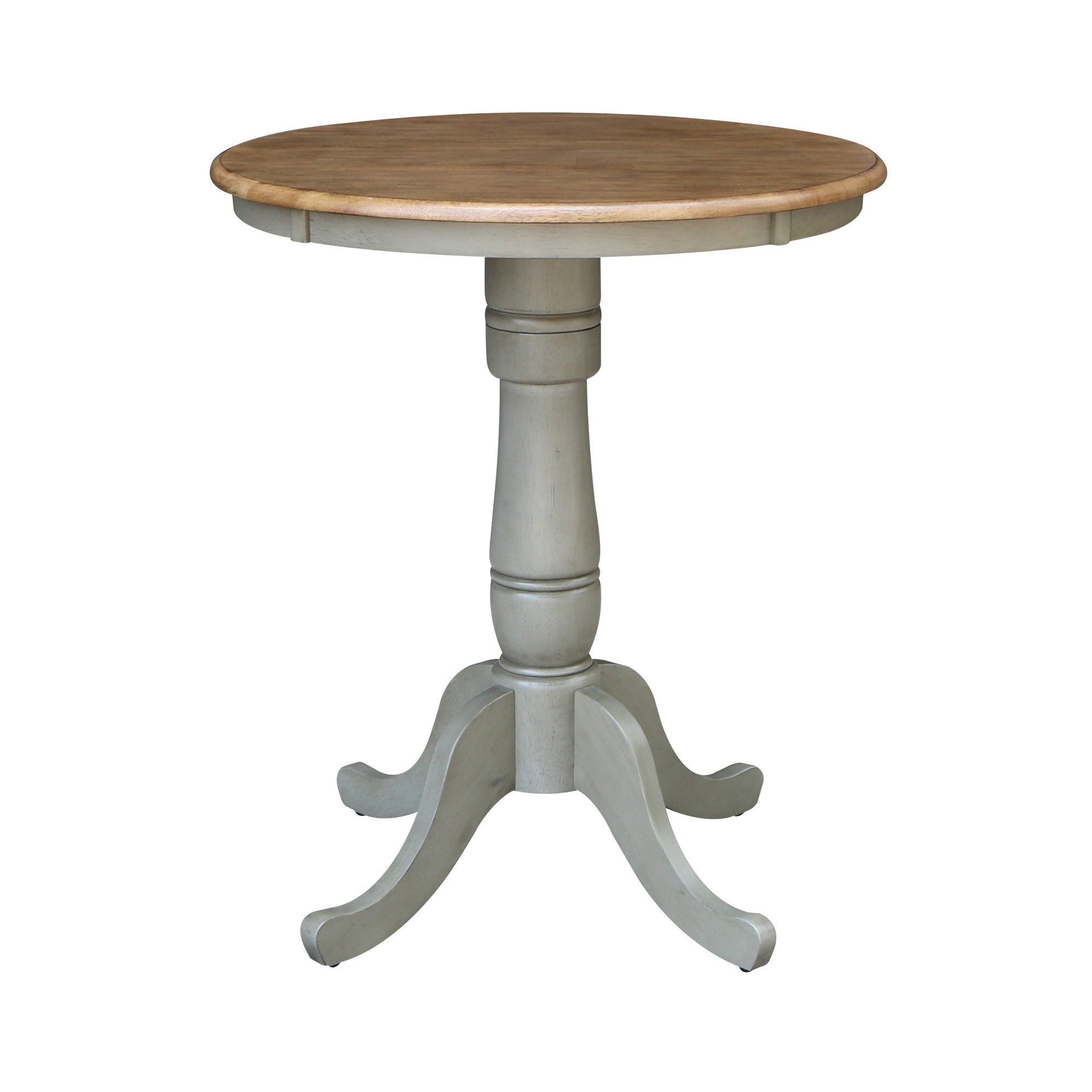John Thomas 30" Pedestal Table in Hickory/Stone T41-30RT/T141-30B/T141-6B