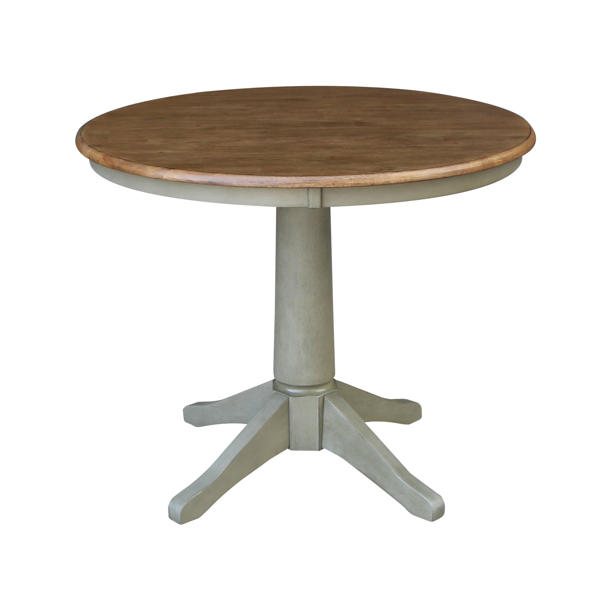 John Thomas 36" Pedestal Table in Hickory / Stone T41-36RT/T141-27B