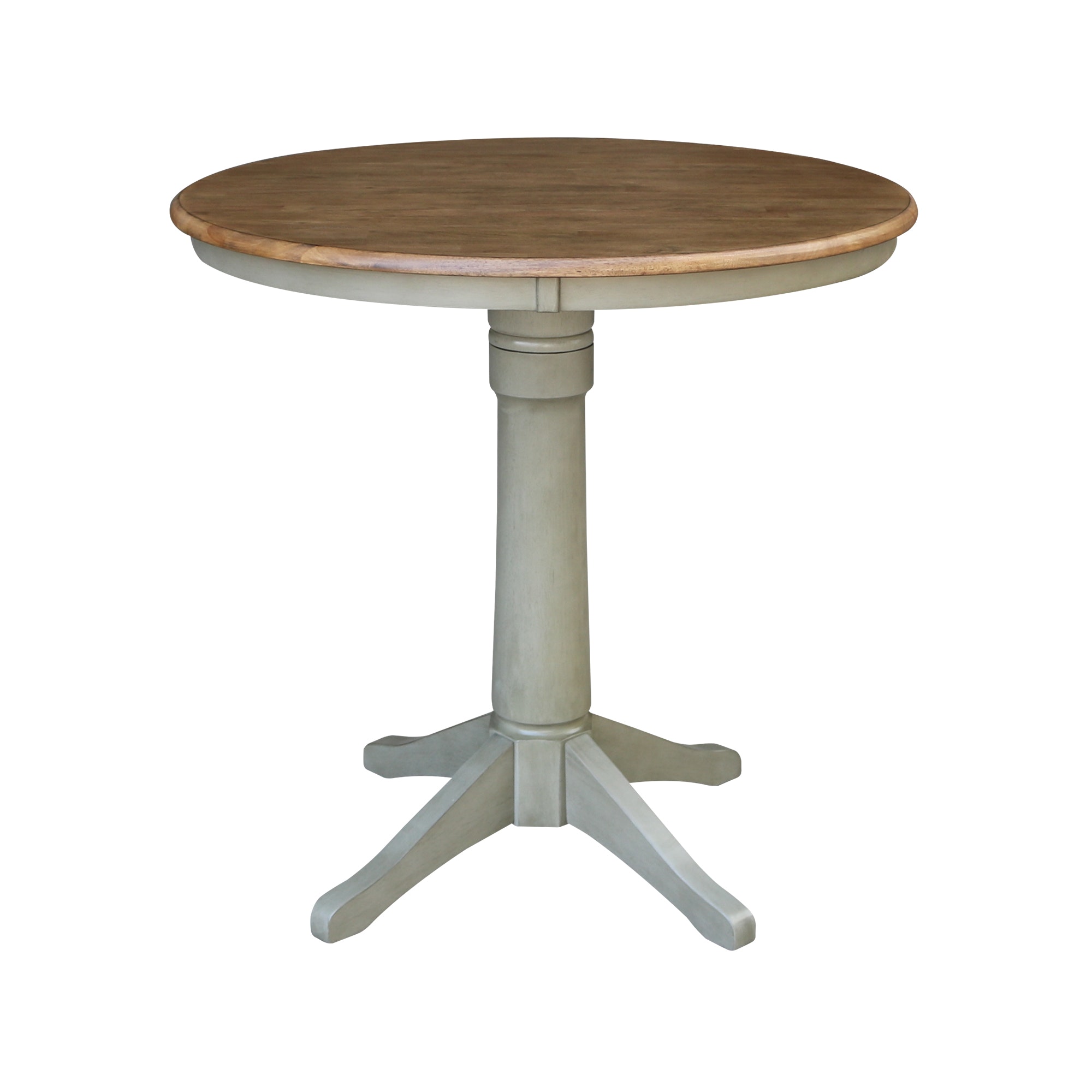 John Thomas 36" Pedestal Table in Hickory / Stone T41-36RT/T141-27B/T141-6B