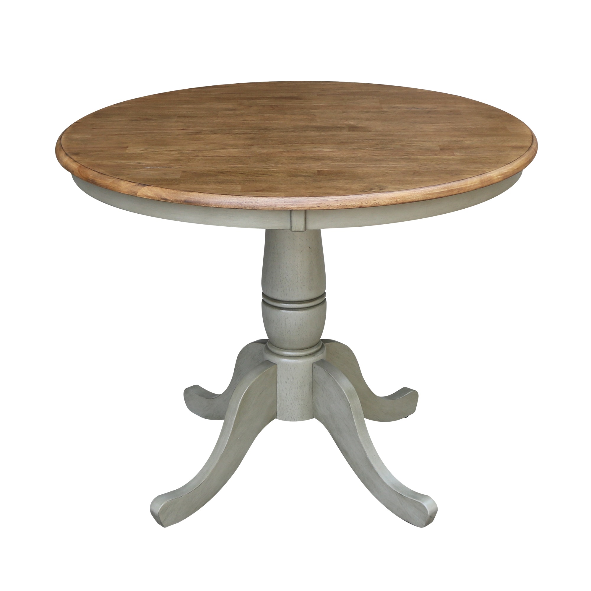 John Thomas 36" Pedestal Table in Hickory / Stone T41-36RT/T141-30B