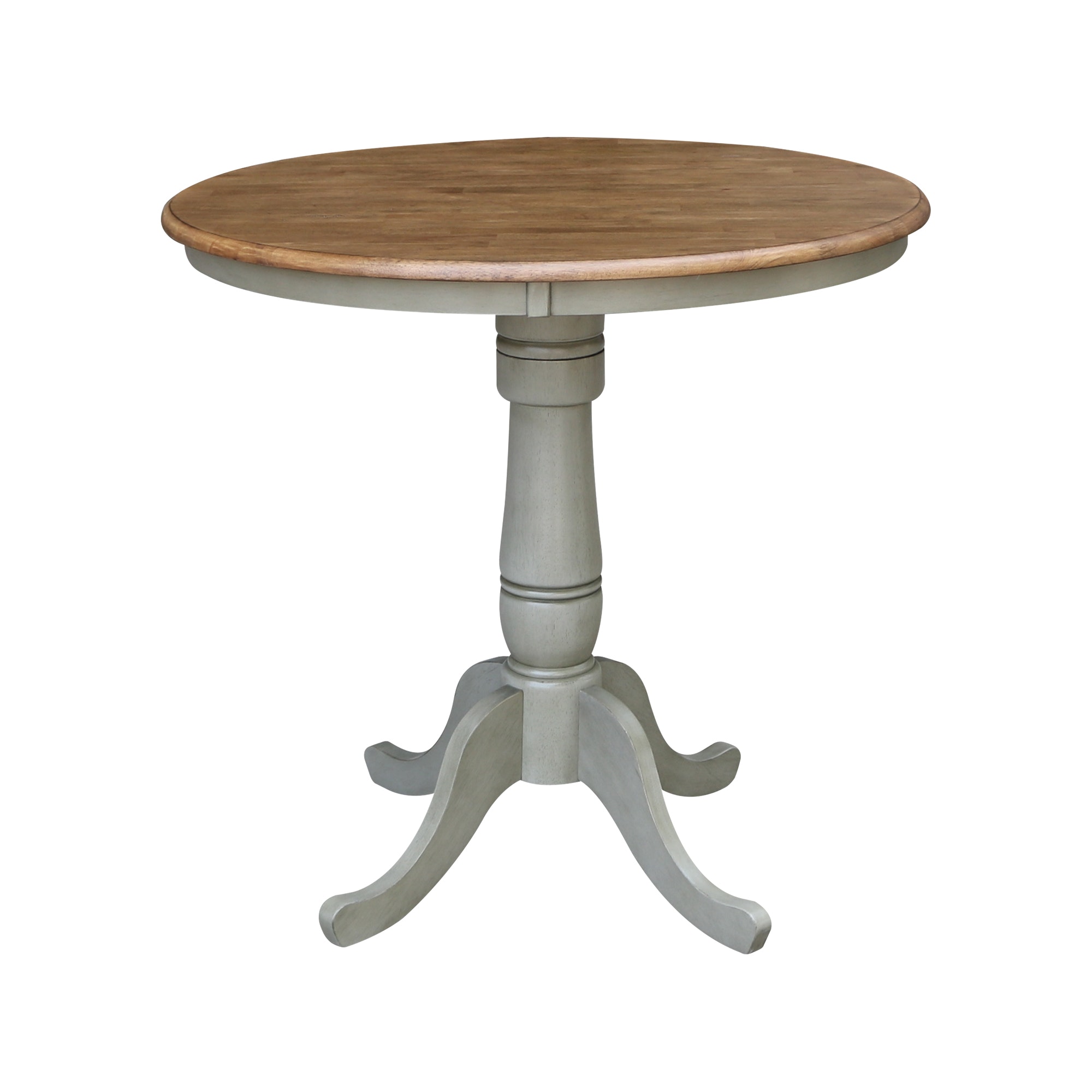 John Thomas 36" Pedestal Table in Hickory / Stone T41-36RT/T141-30B/T141-6B