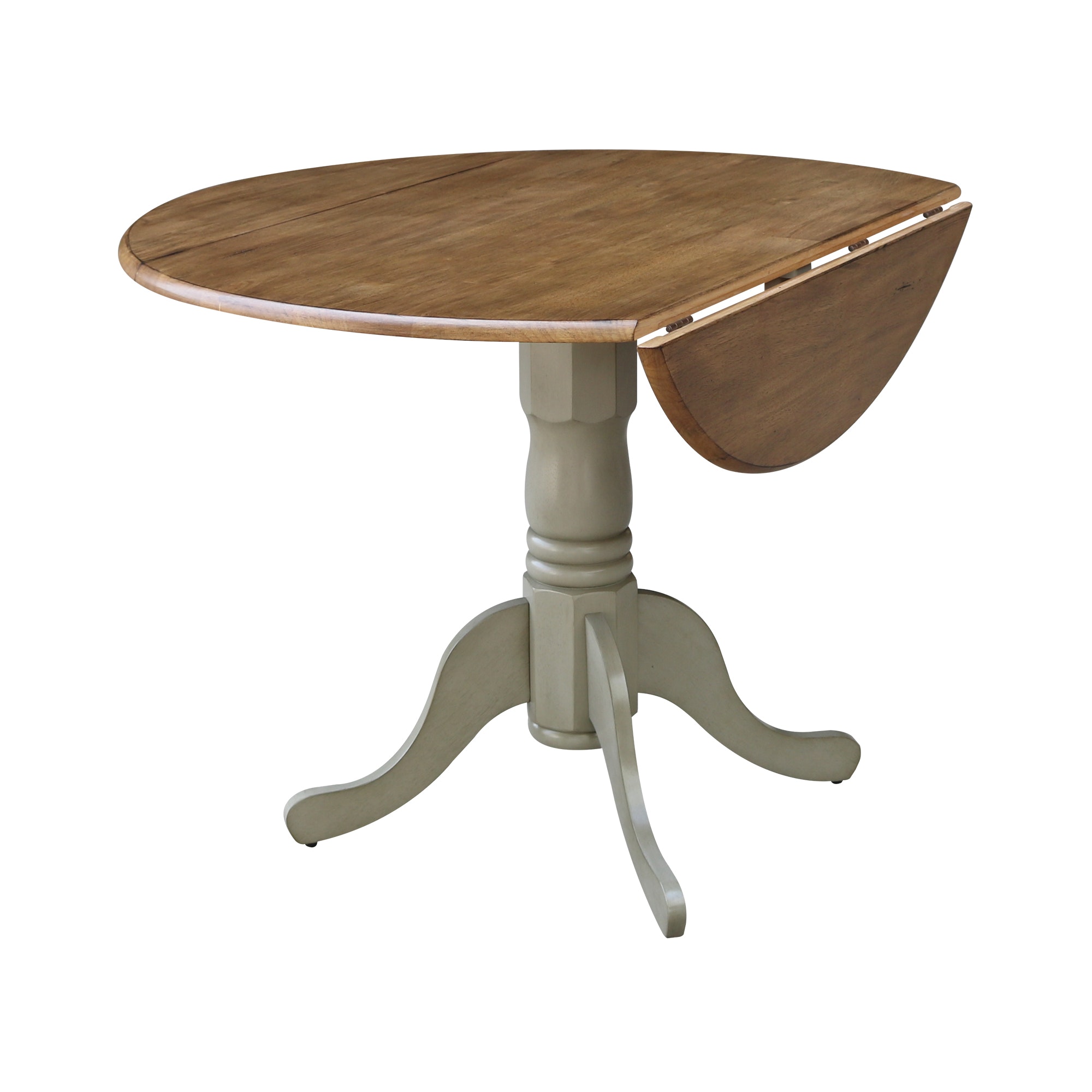 John Thomas Round Dropleaf Pedestal Table in Hickory Stone T41-42DP