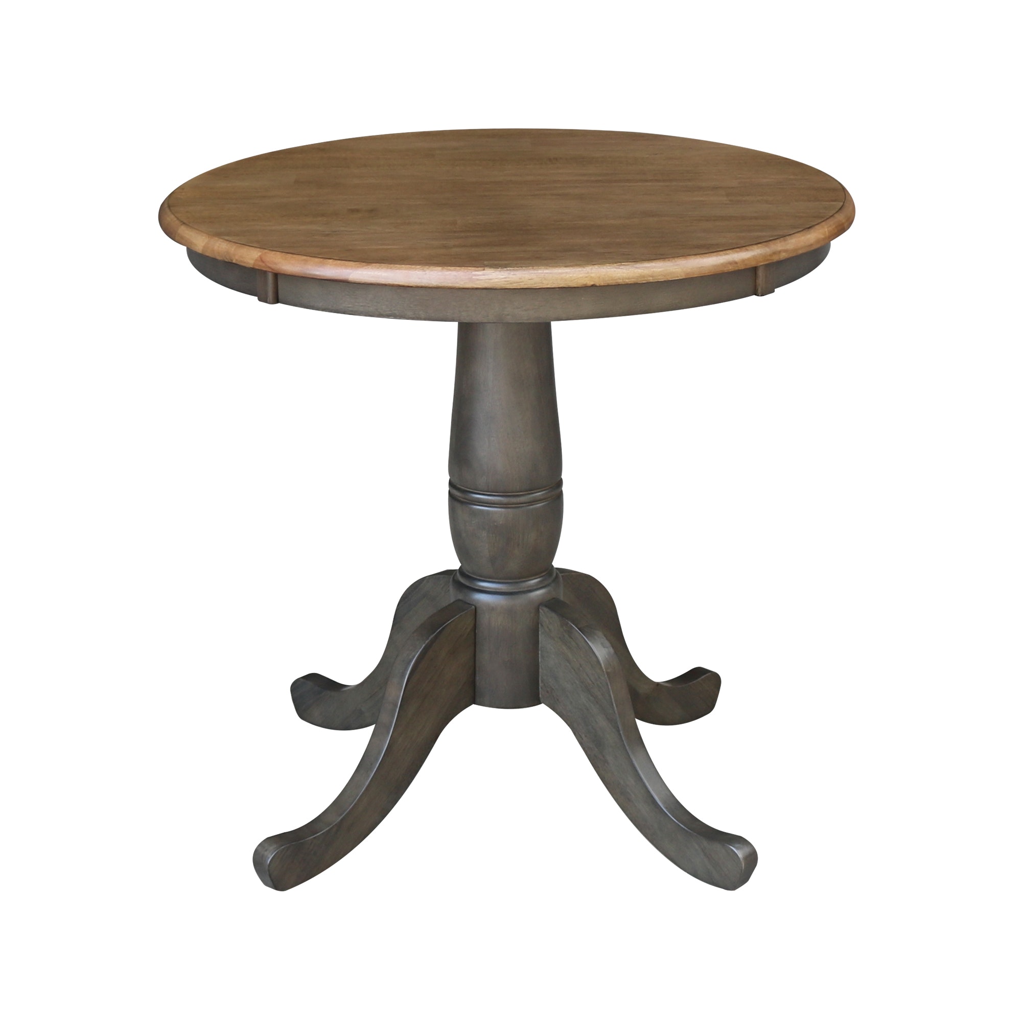 John Thomas 30" Pedestal Table in Hickory/Coal T45-30RT/T145-30B
