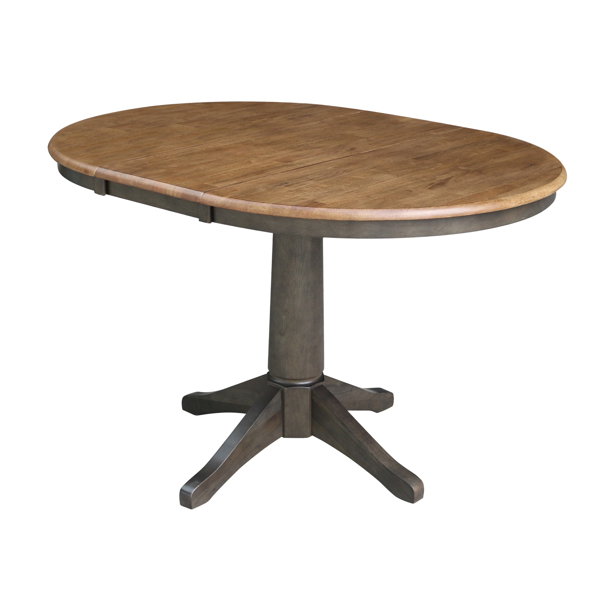 John Thomas Round Extension Table in Hickory/Coal T45-36RXT/T145-27B