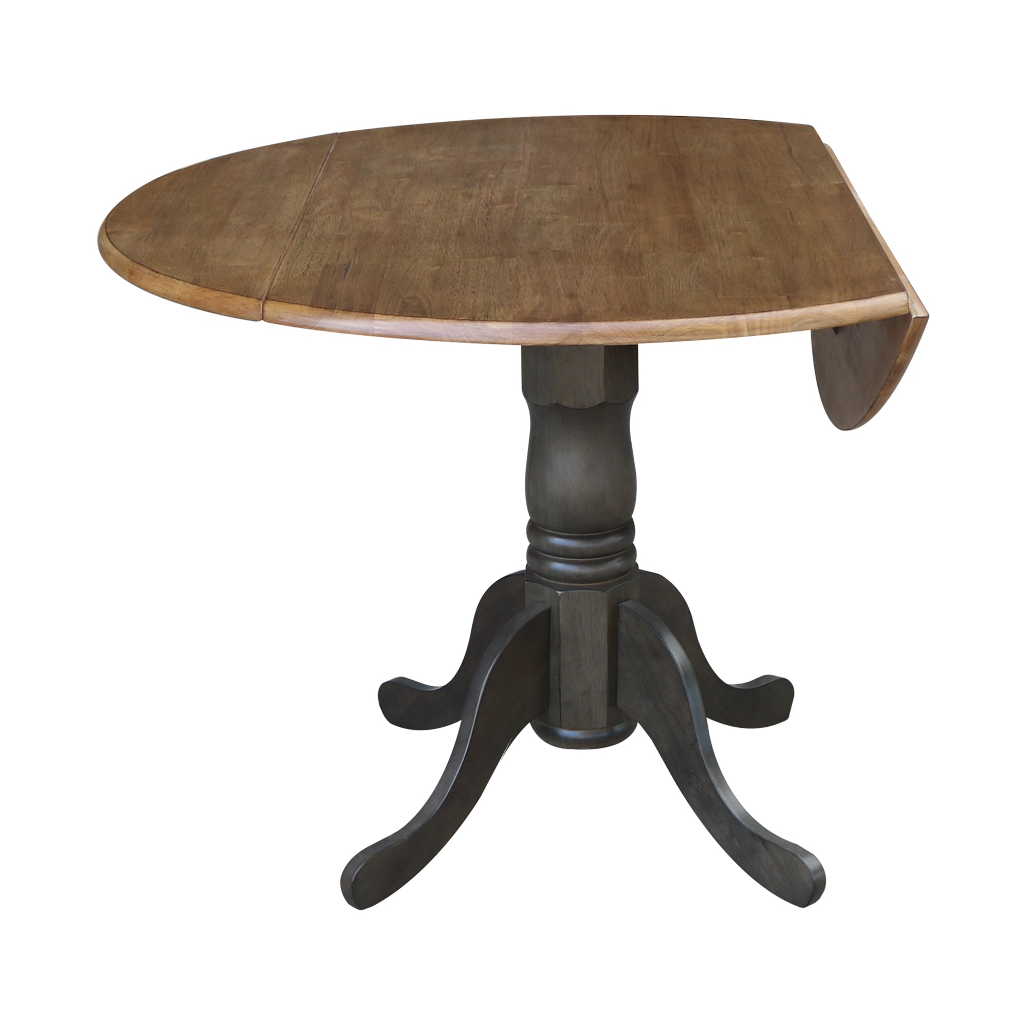 John Thomas Round Dropleaf Pedestal Table in Hickory Coal T45-42DP