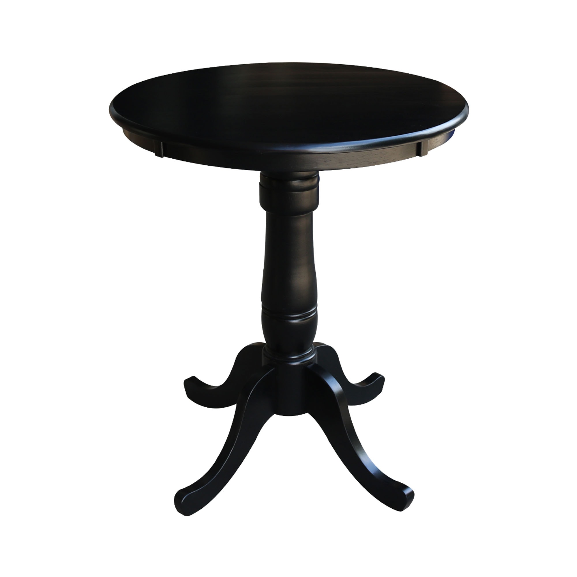 John Thomas 30" Pedestal Table in Black T46-30RT/T46-30B/T46-6B