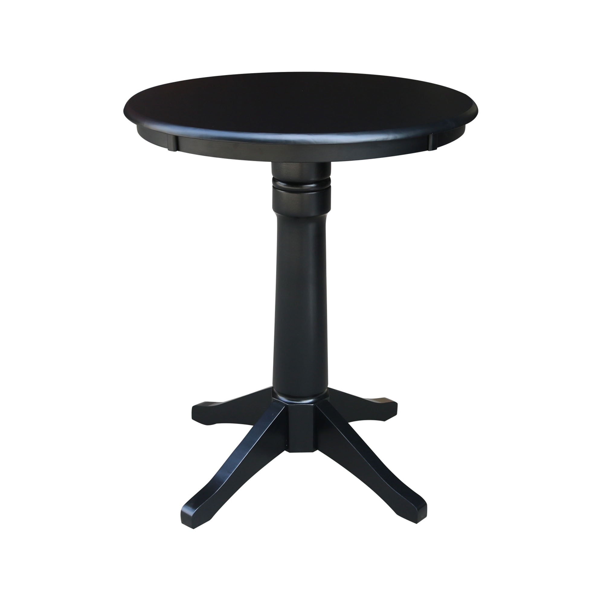 John Thomas 30" Pedestal Table in Black T46-30RT/T46-27B/T46-6B