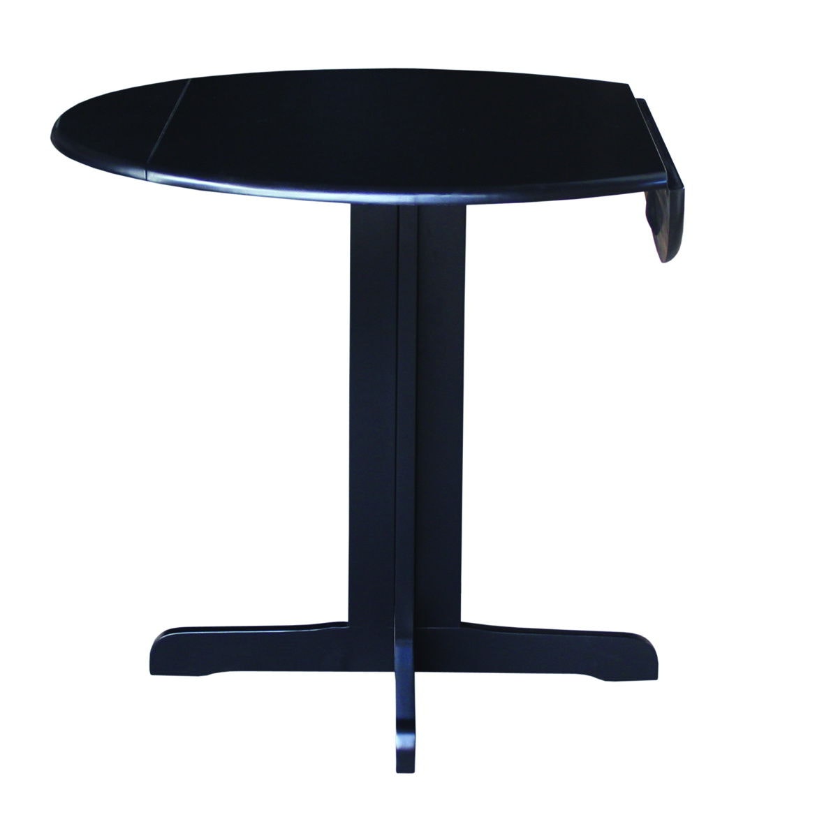 John Thomas Round Dropleaf Pedestal Table in Black T46-36RP