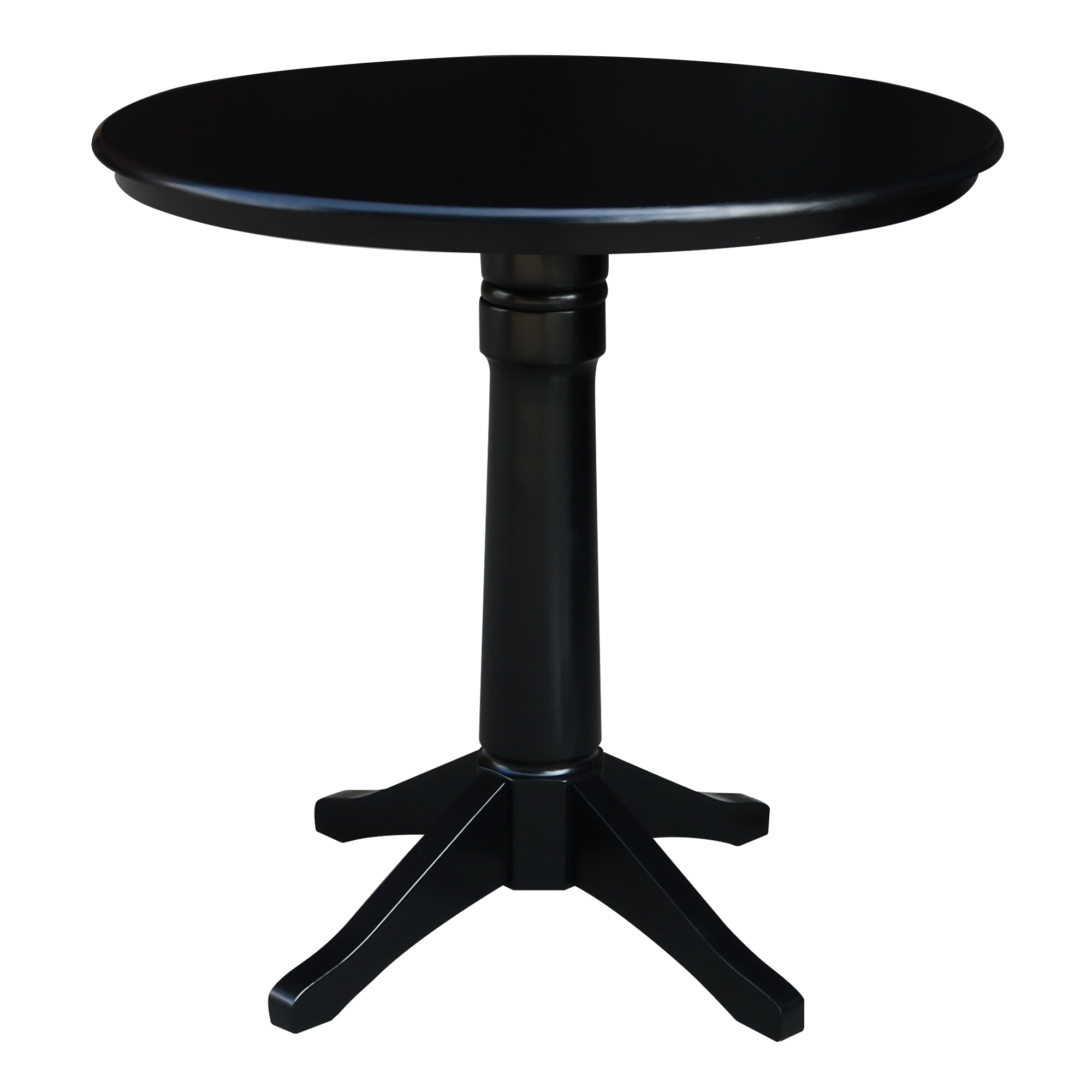 John Thomas 36" Pedestal Table in Black T46-36RT/T46-27B/T46-6B