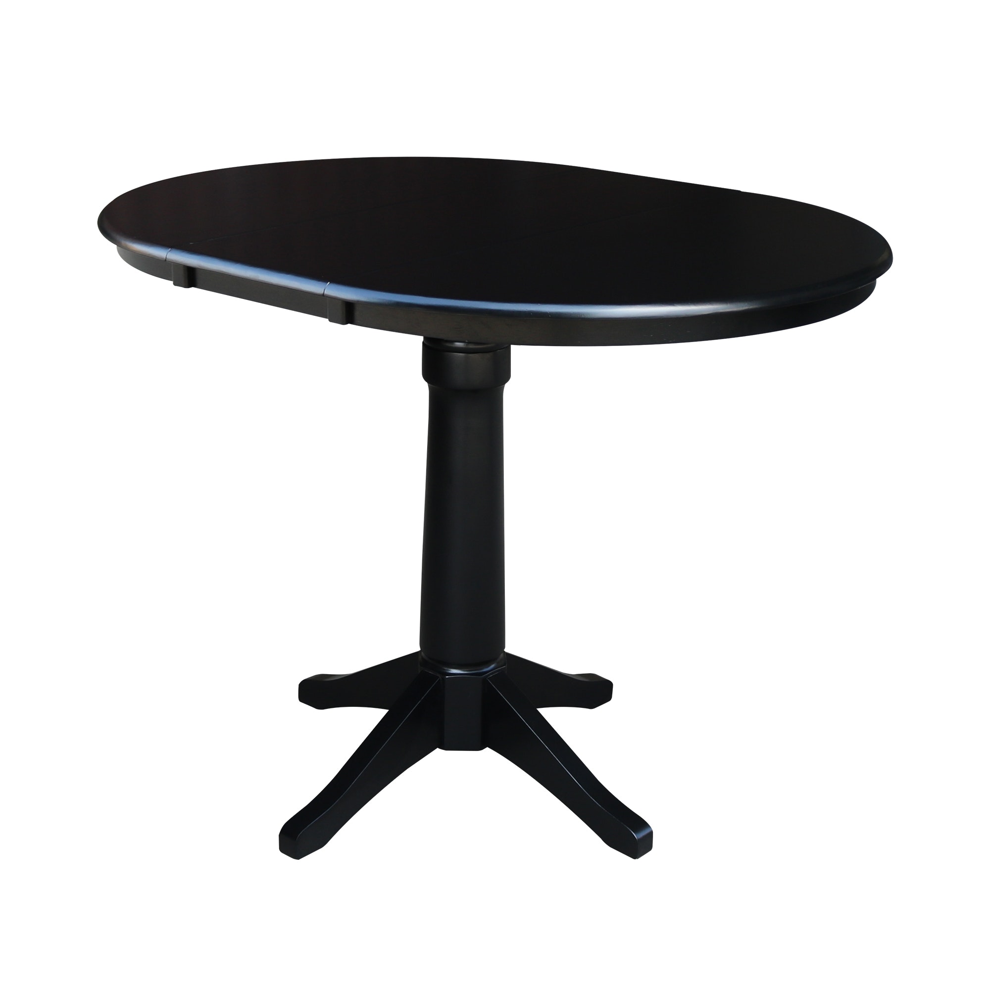 John Thomas Round Extension Table in Black T46-36RXT/T46-27B/T46-6B