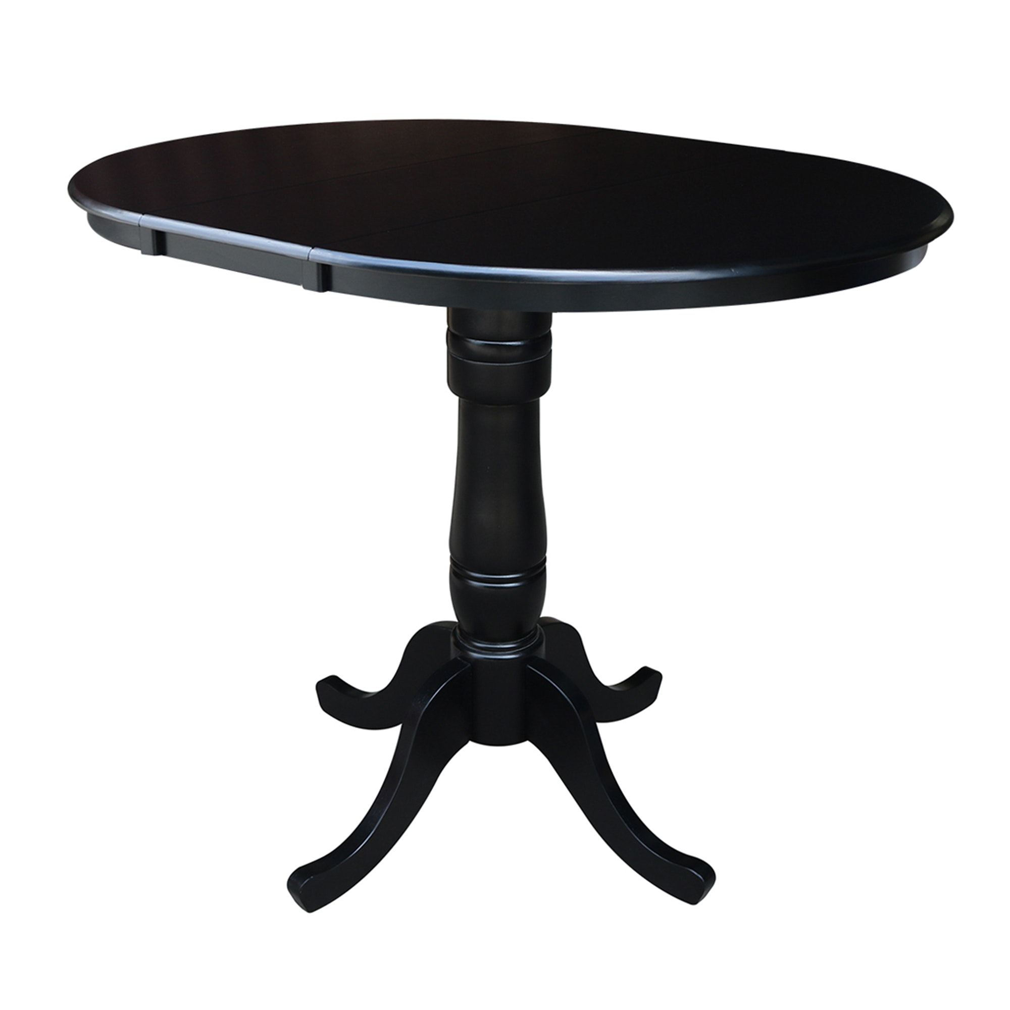John Thomas Round Extension Table in Black T46-36RXT/T46-30B/T46-6B