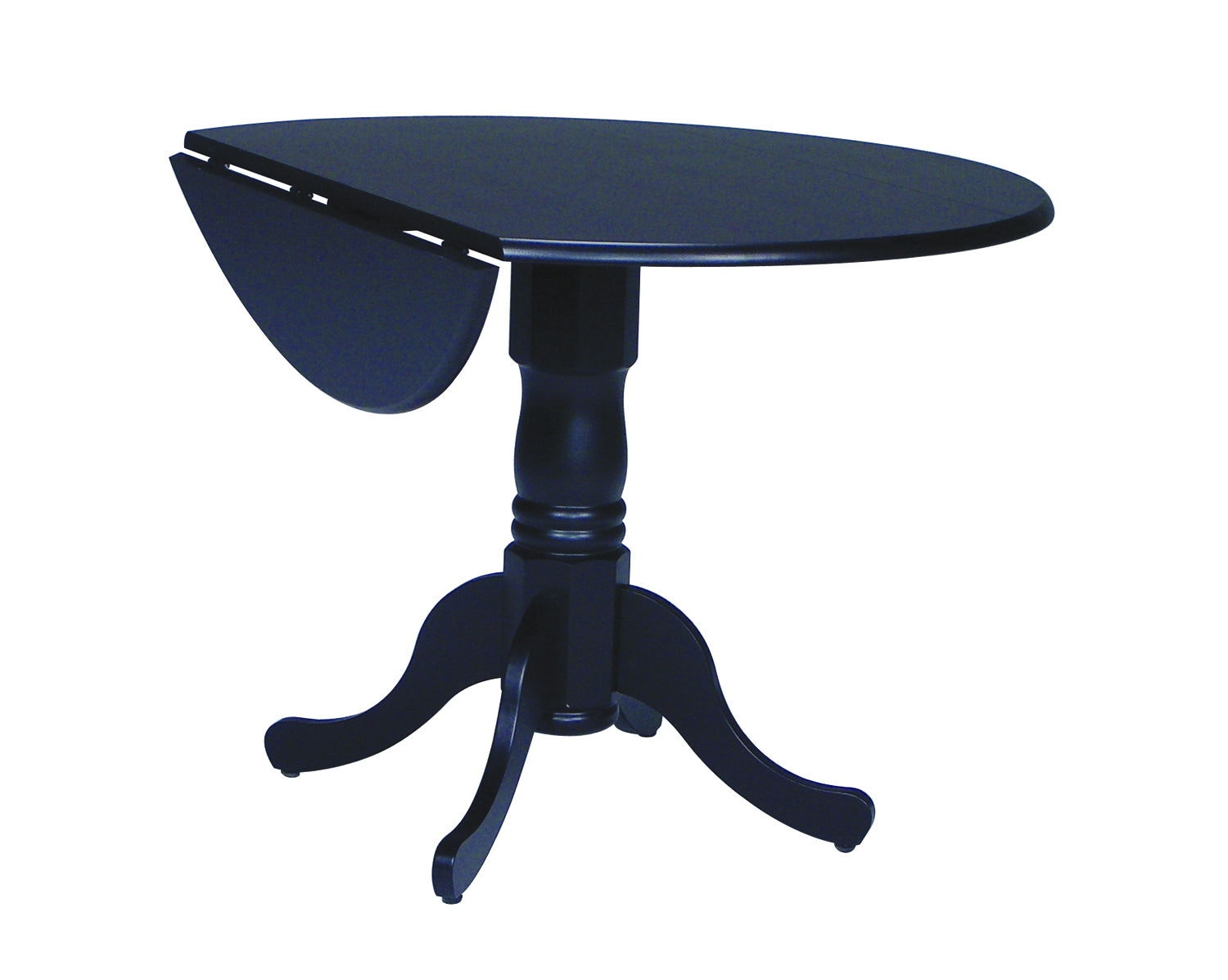 John Thomas Round Dropleaf Pedestal Table in Black T46-42DP