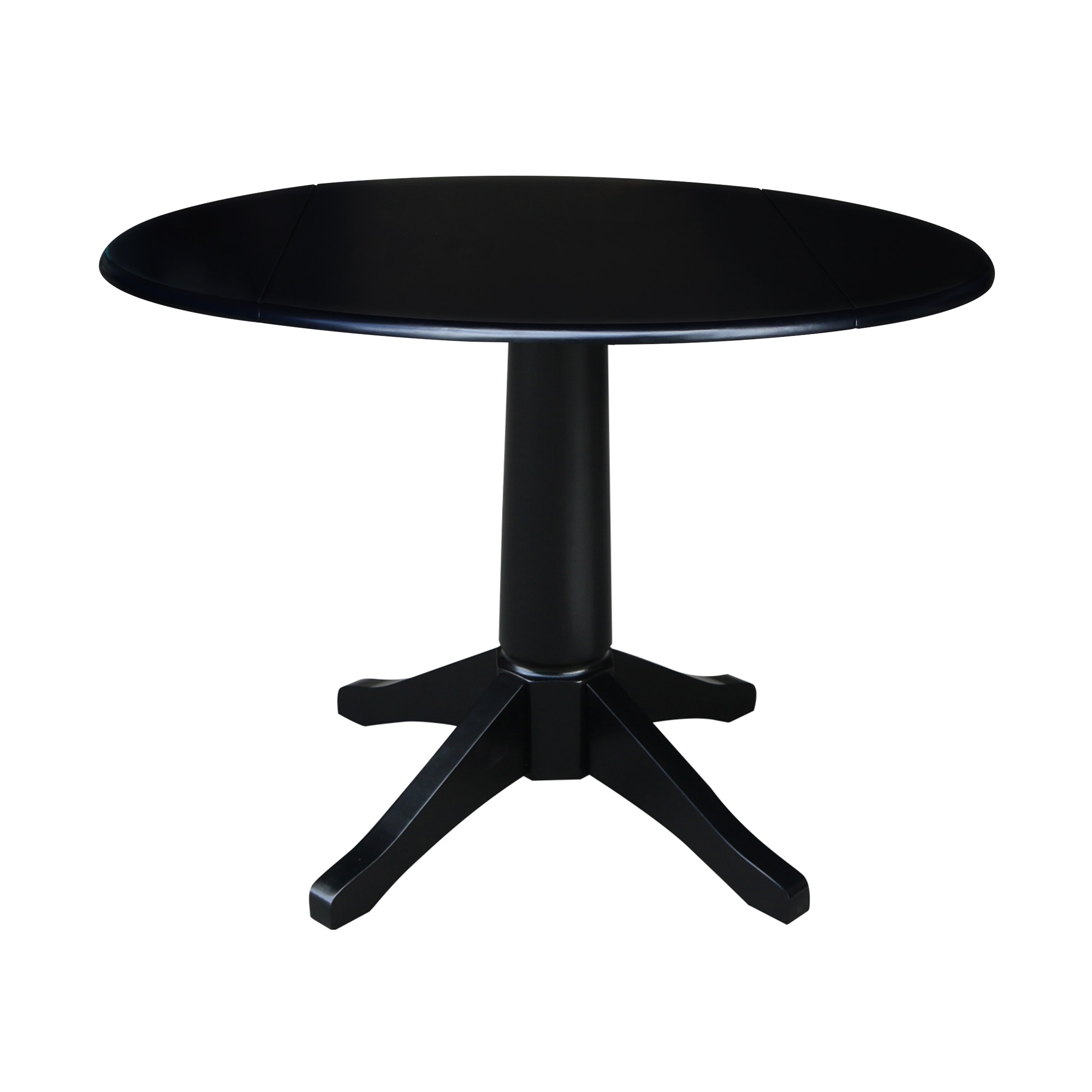 John Thomas Round Dropleaf Pedestal Table in Black T46-42DPT/T46-27B
