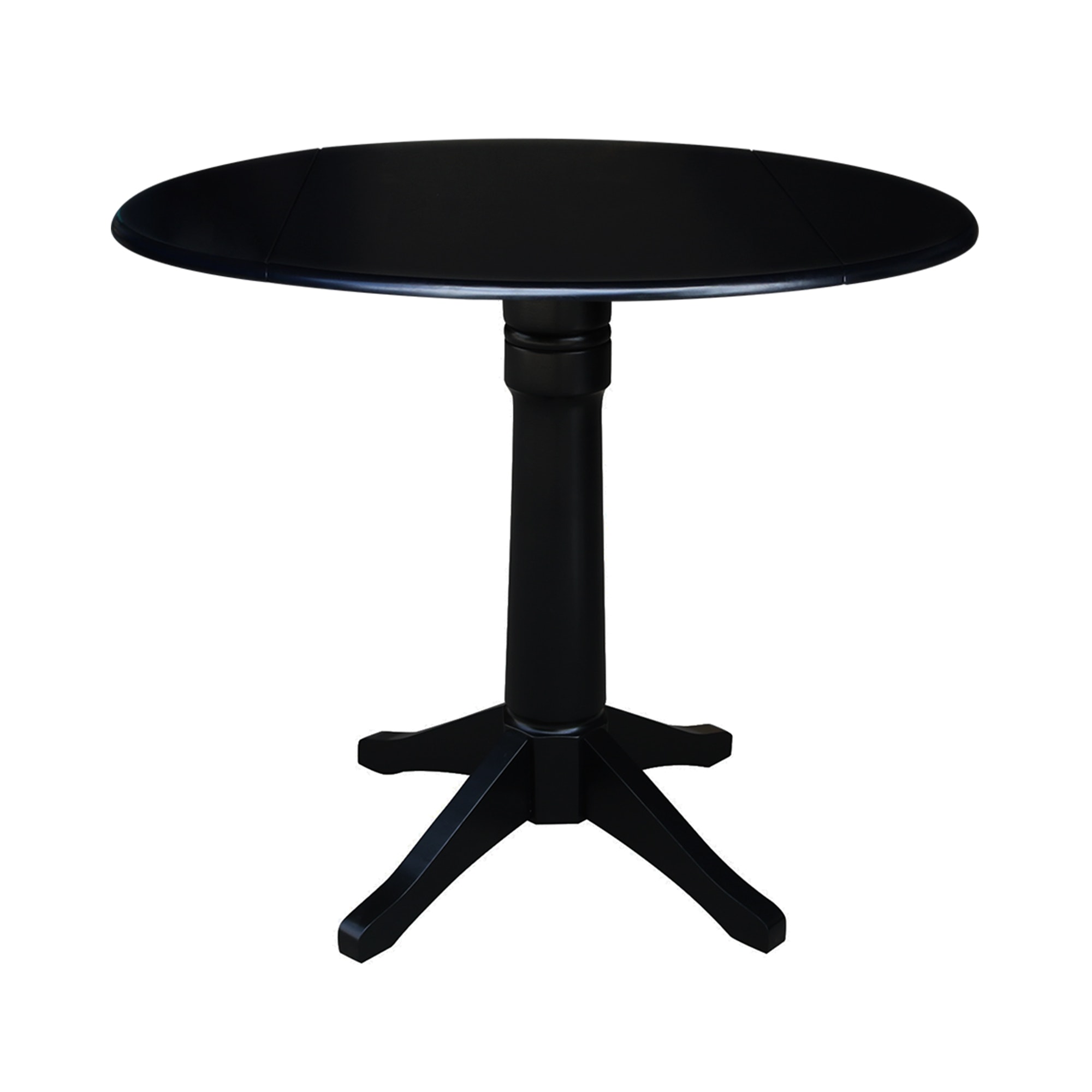 John Thomas Round Dropleaf Pedestal Table in Black T46-42DPT/T46-27B/T46-6B