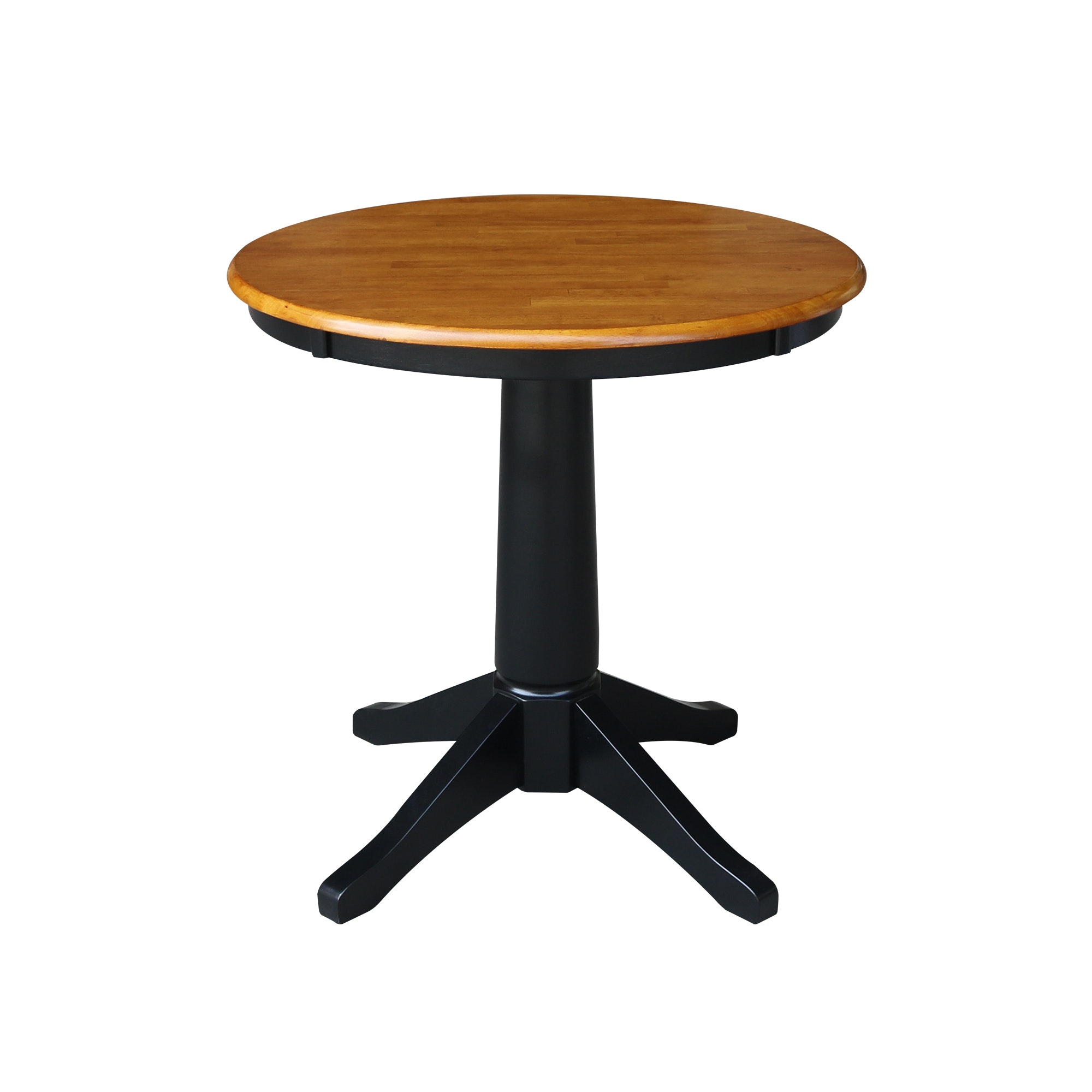 John Thomas 30" Pedestal Table in Cherry / Black T57-30RT/T46-27B