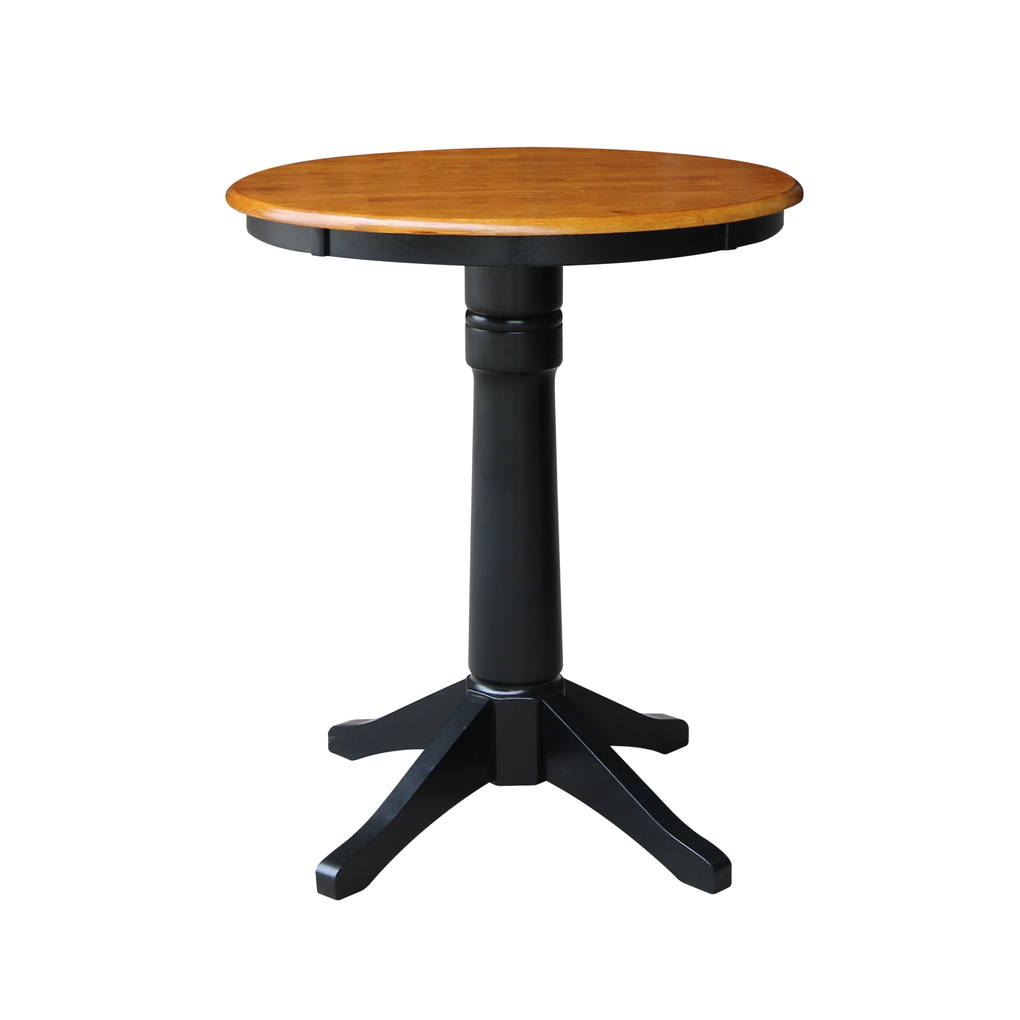 John Thomas 30" Pedestal Table in Cherry / Black T57-30RT/T46-27B/T46-6B