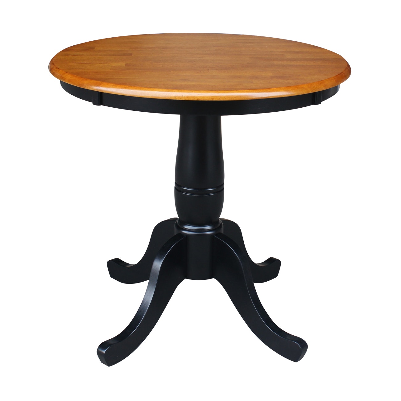 John Thomas 30" Pedestal Table in Cherry / Black T57-30RT/T46-30B